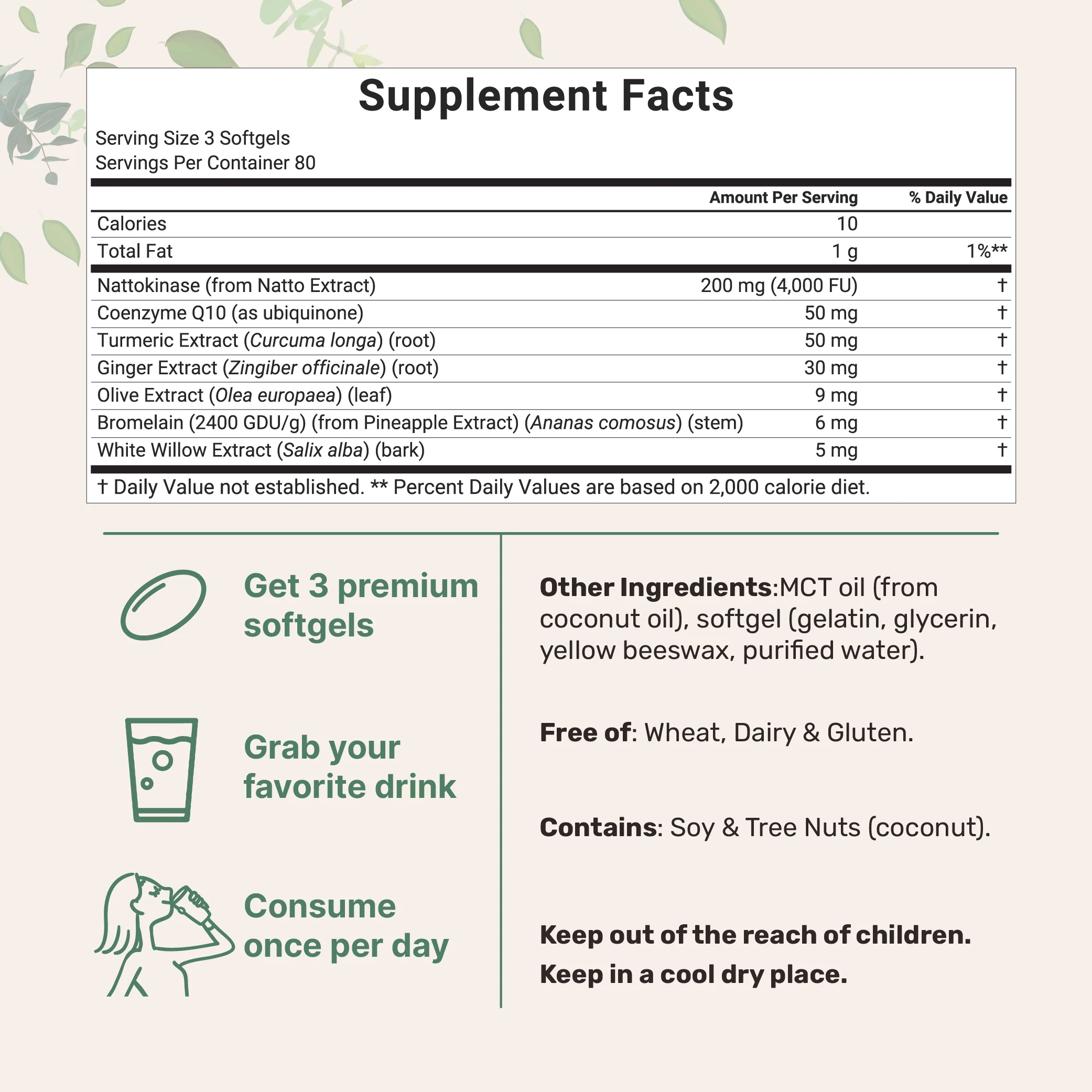 Micro Ingredients Nattokinase 4,000 FU Equivalent, Enteric Coated Softgels with MCT Oil - Image 5