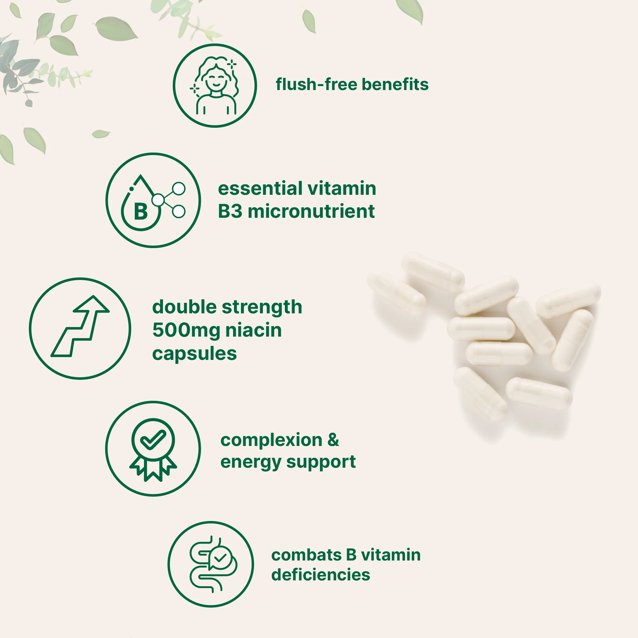 Micro Ingredients Niacin 500mg Per Serving, 400 Capsules | Flush Free B3 Vitamins - Image 3