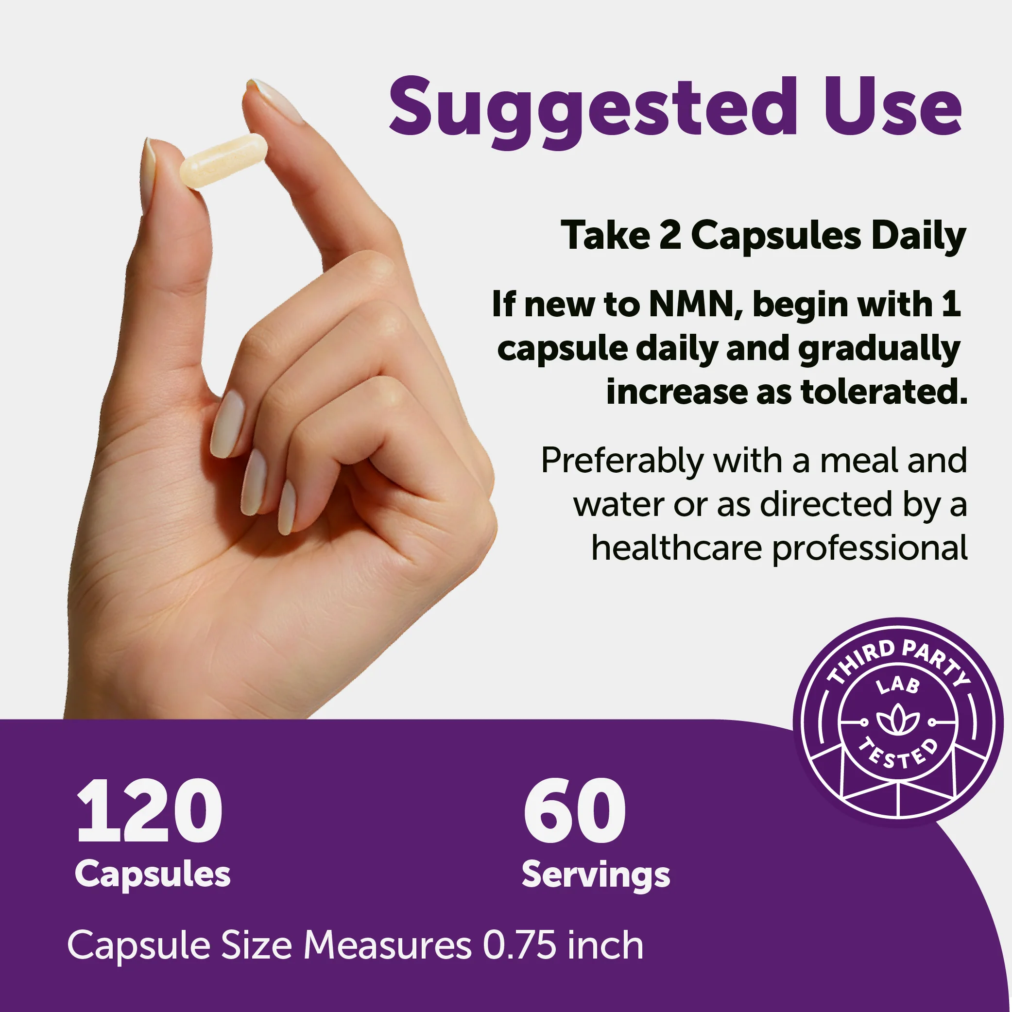 Micro Ingredients NMN Complex 1,000mg Per Serving, Veggie Capsules - Image 3