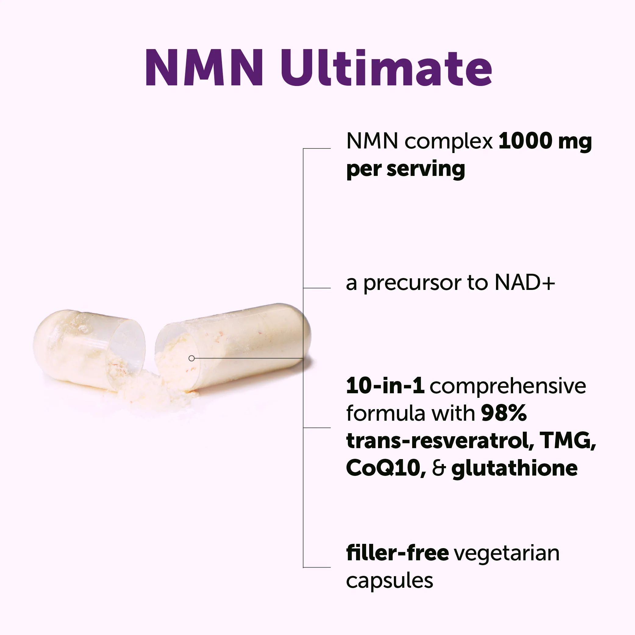 Micro Ingredients NMN Complex 1,000mg Per Serving, Veggie Capsules - Image 7
