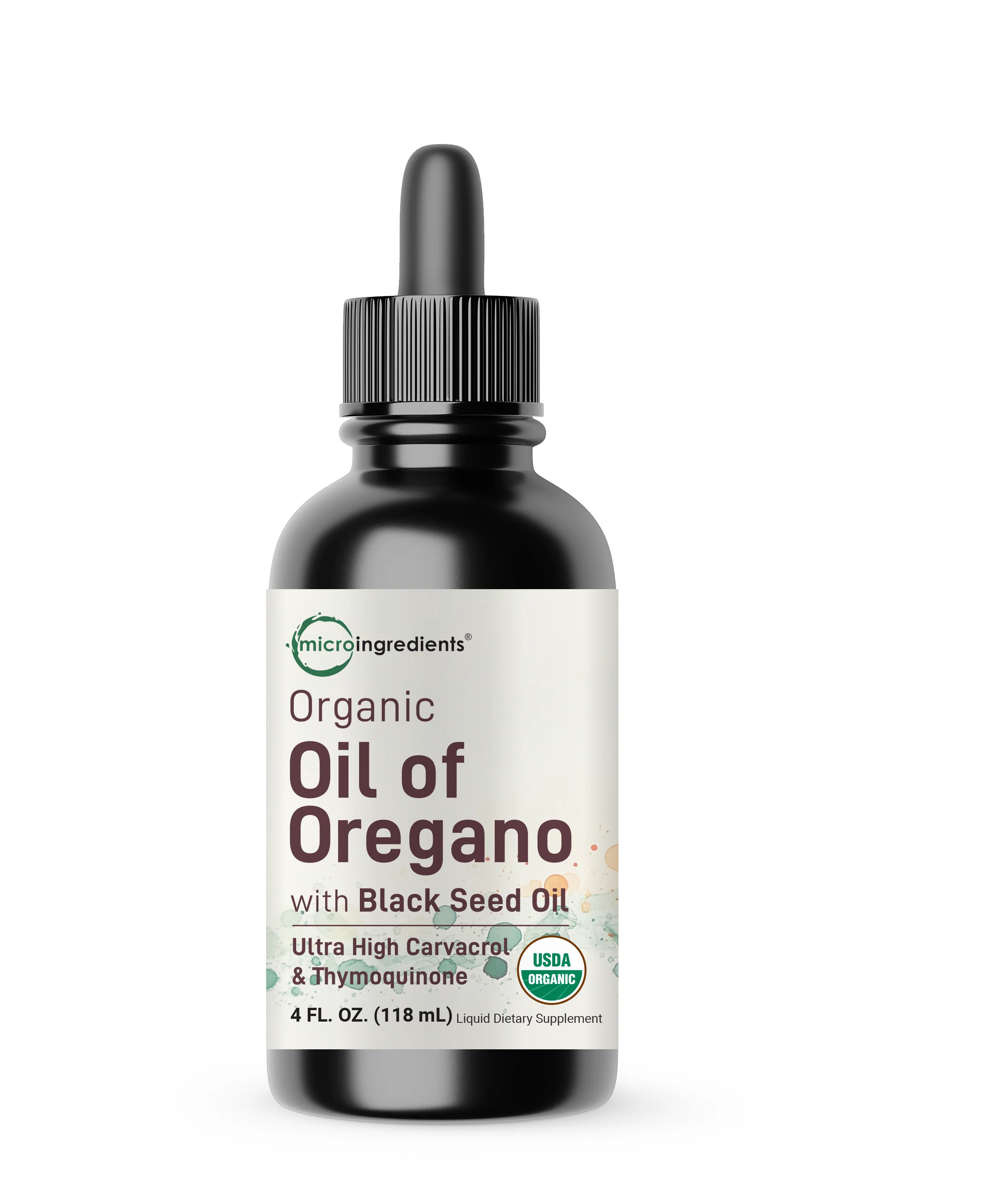 Micro Ingredients Organic Oil of Oregano with Black Seed Oil, 4 fl oz, 2-in-1 Dropper - Image 2