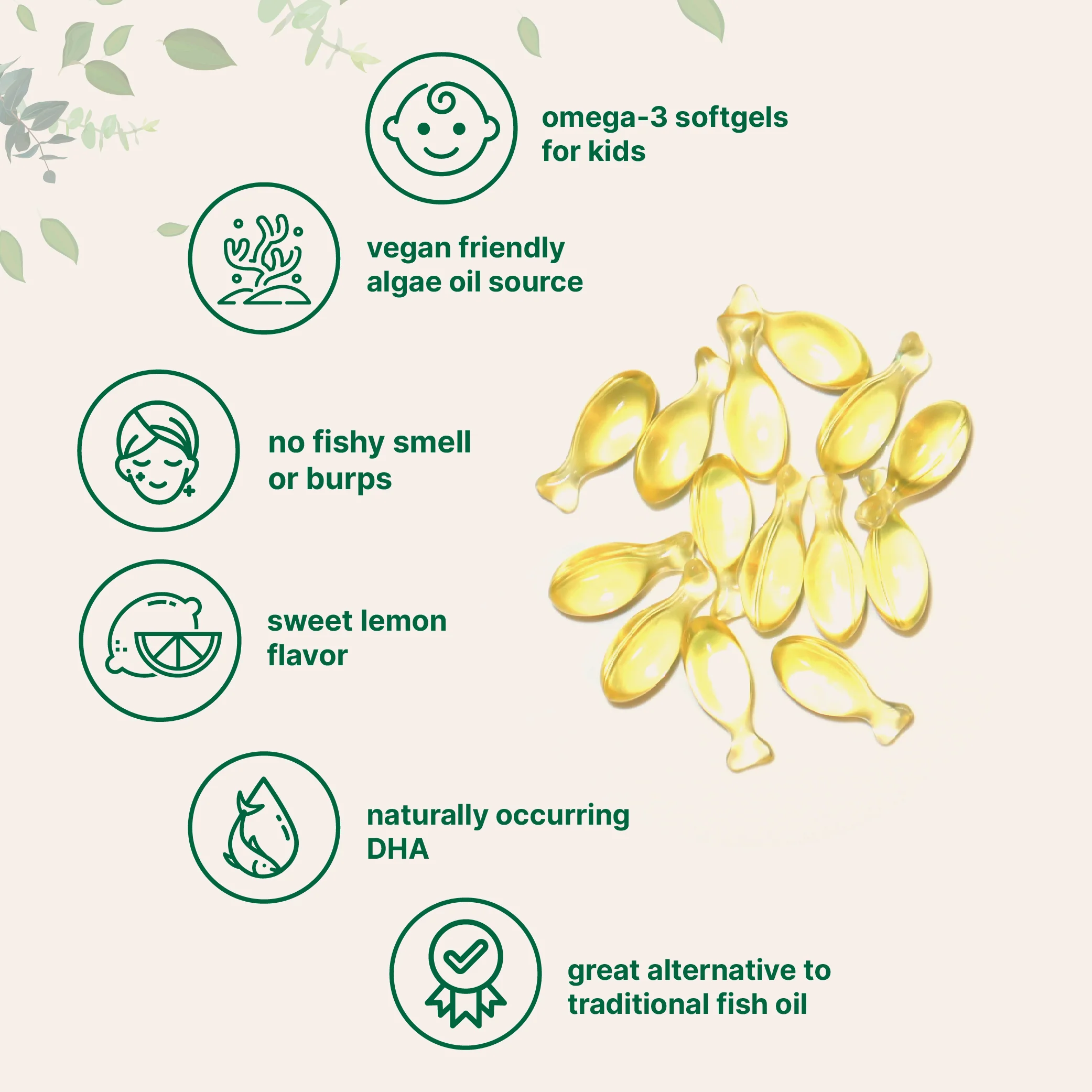Micro Ingredients Omega-3 for Kids, 240 Veggie Softgels (Lemon Flavor) - Image 3