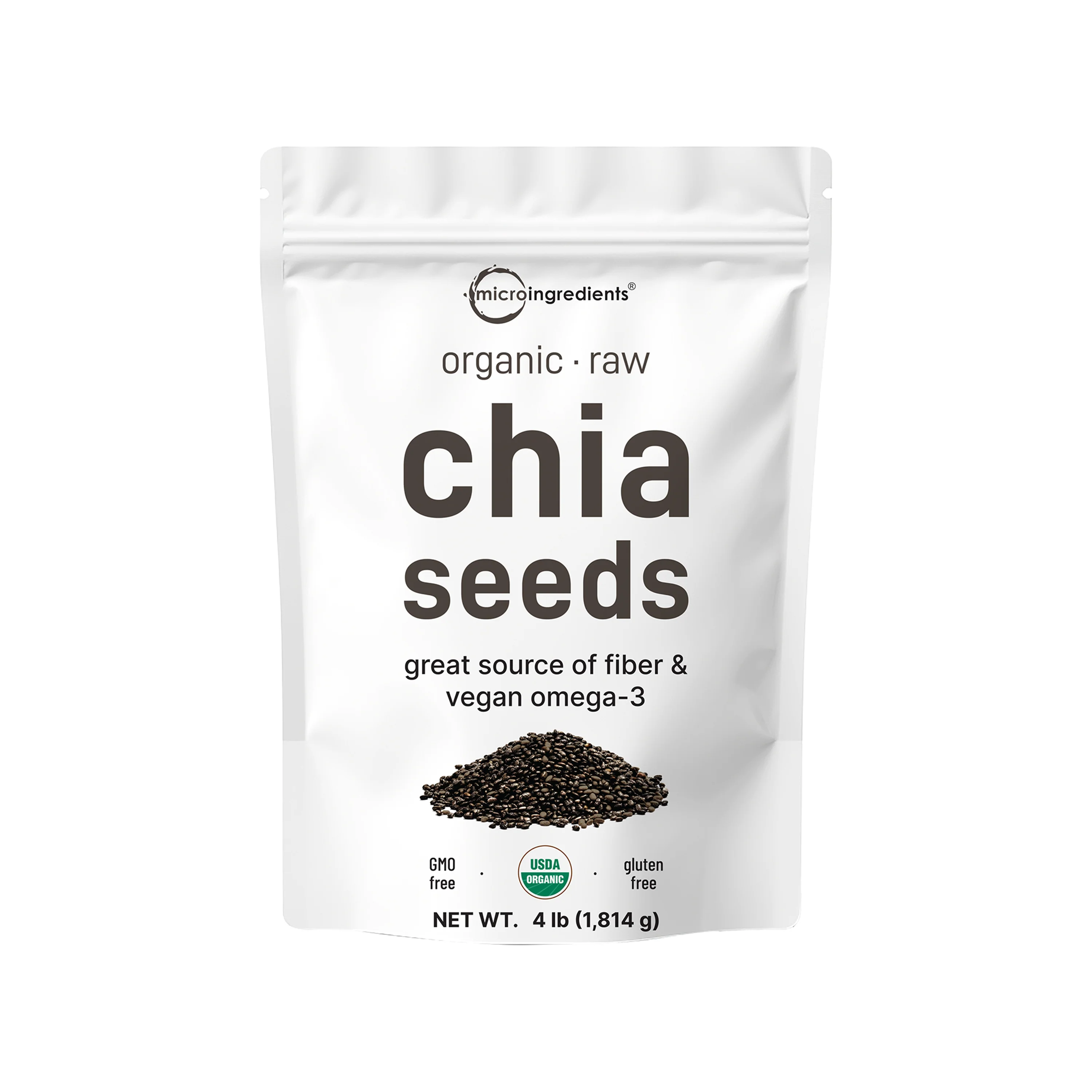 Micro Ingredients Organic Chia Seeds, 4lbs, Raw Chia Seed Source