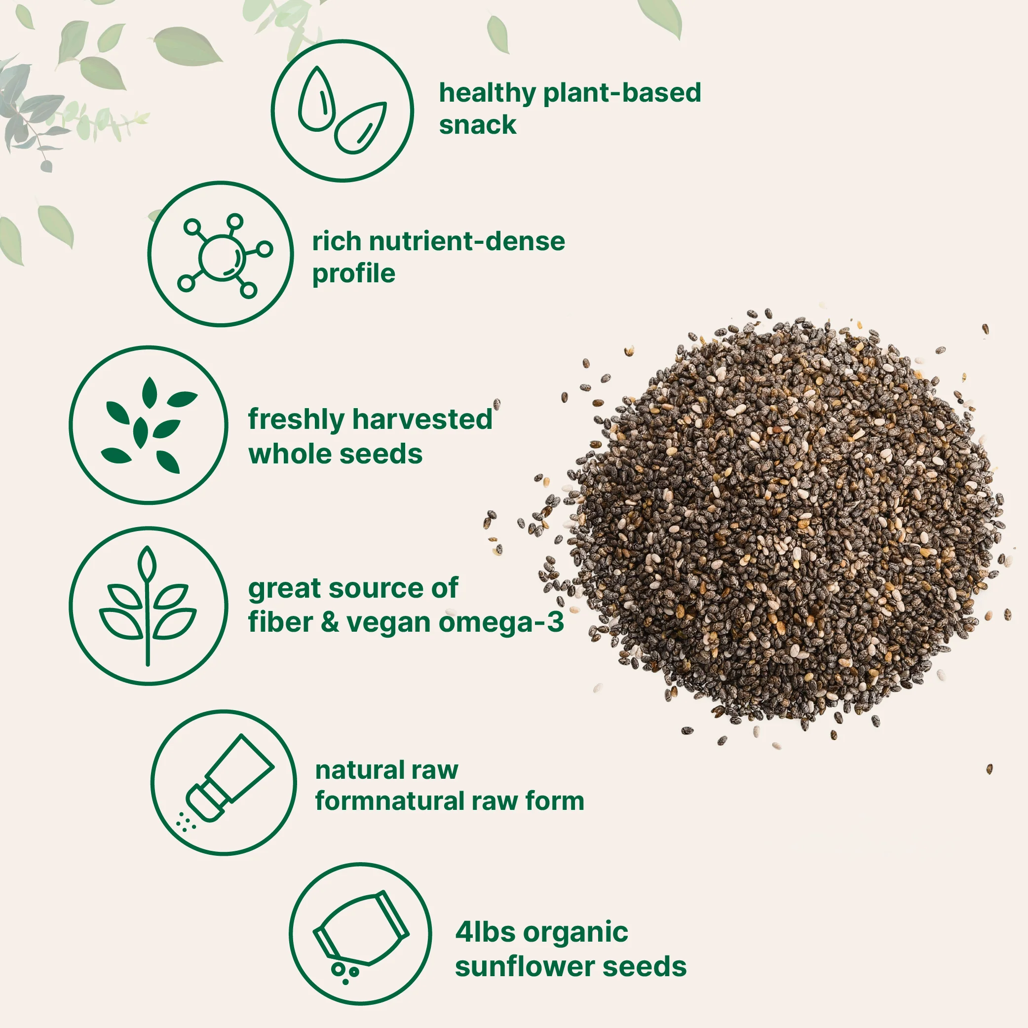 Micro Ingredients Organic Chia Seeds, 4lbs, Raw Chia Seed Source - Image 3