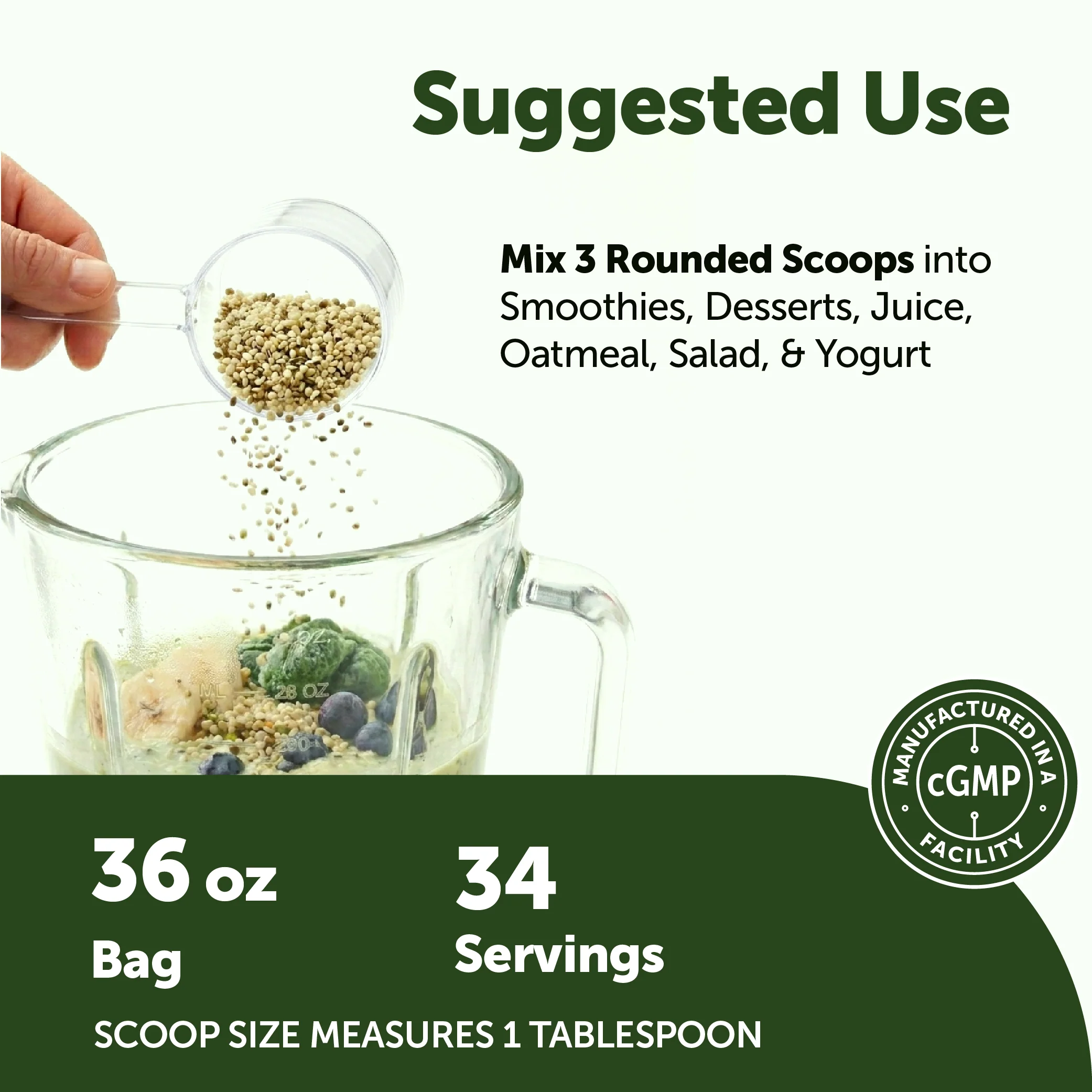 Micro Ingredients Organic Hemp Seeds, 36oz - Image 4