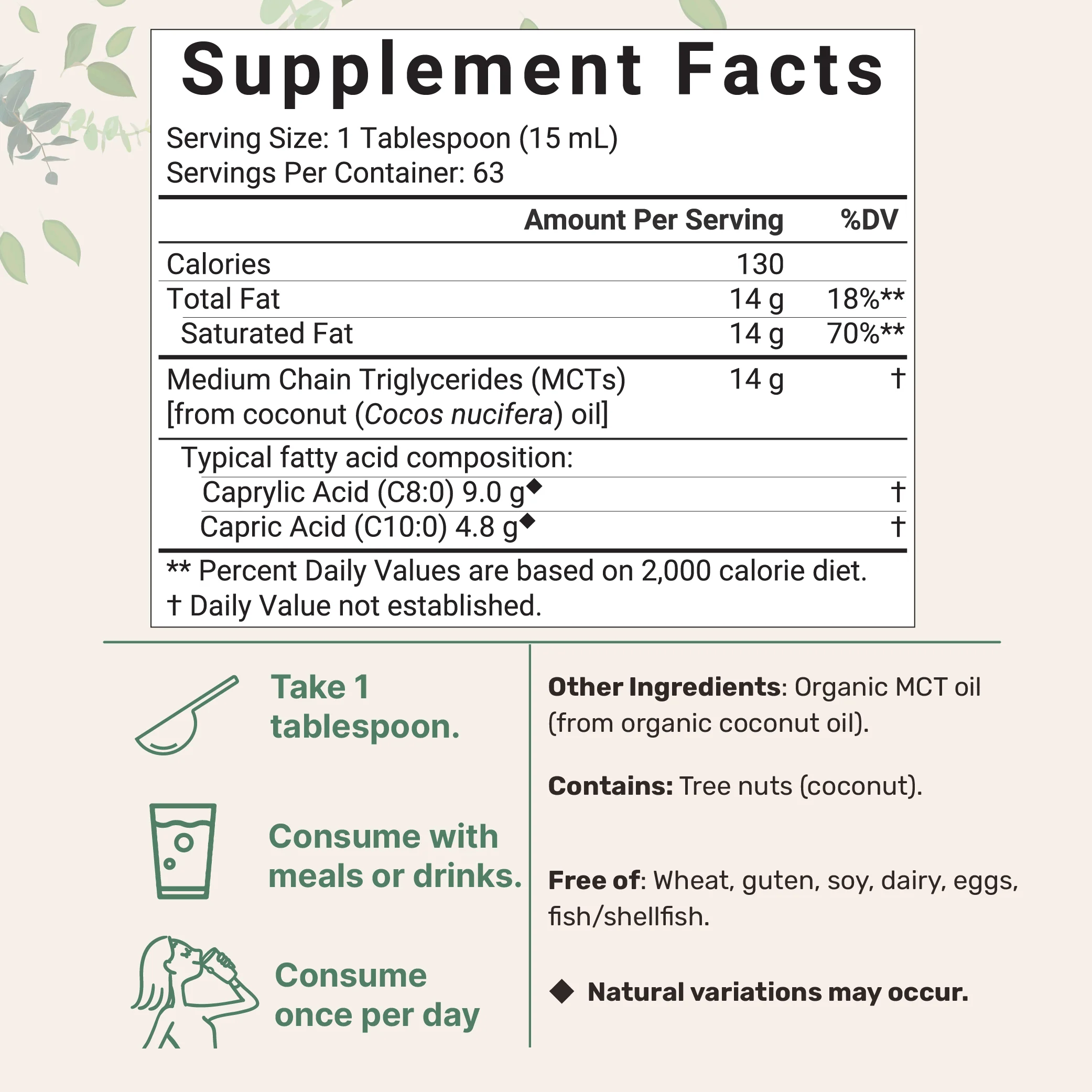 Micro Ingredients Organic MCT Oil, 32 fl oz | Rich in C8 + C10 Fatty Acid - Image 3