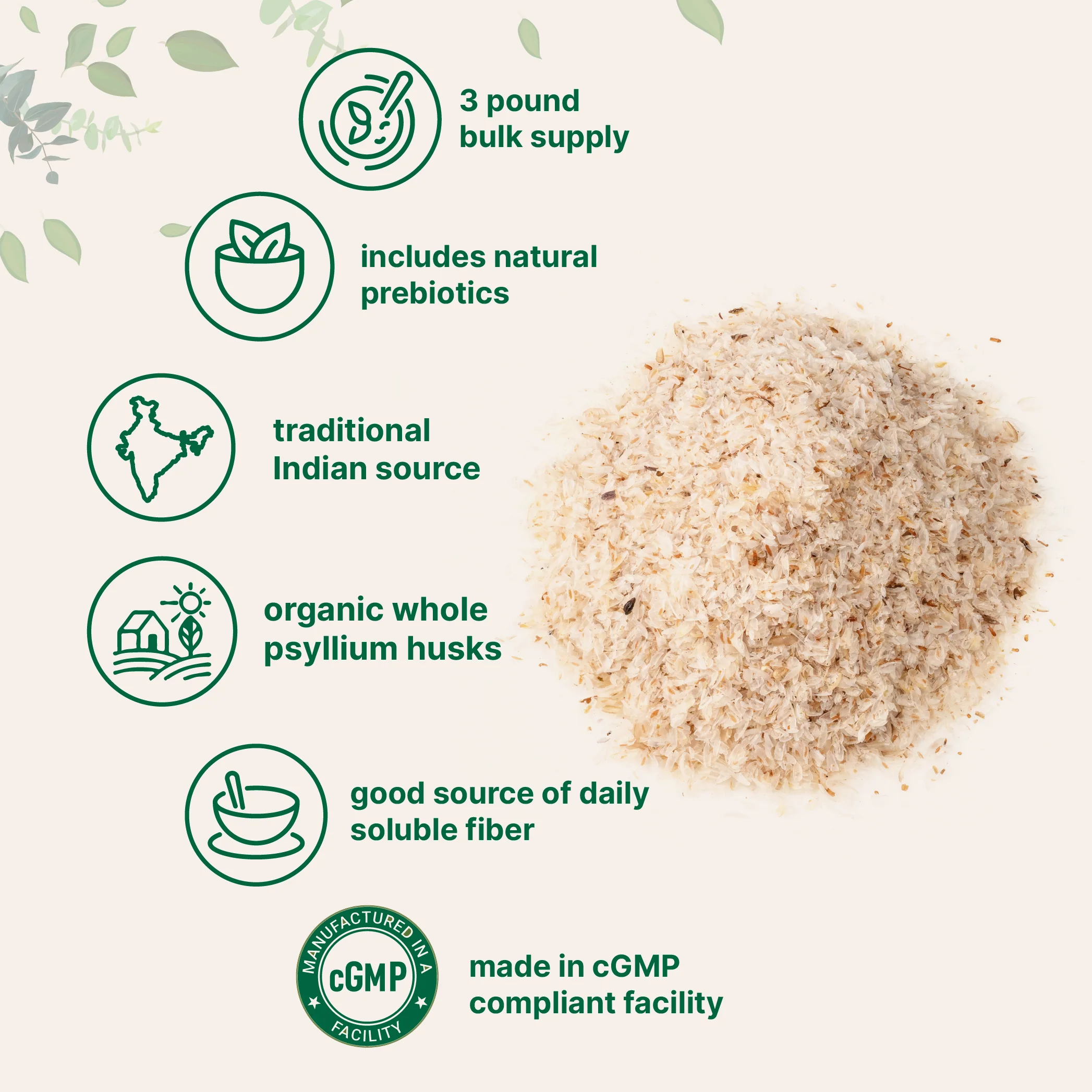 Micro Ingredients Organic Whole Psyllium Husks, 3lbs - Image 4