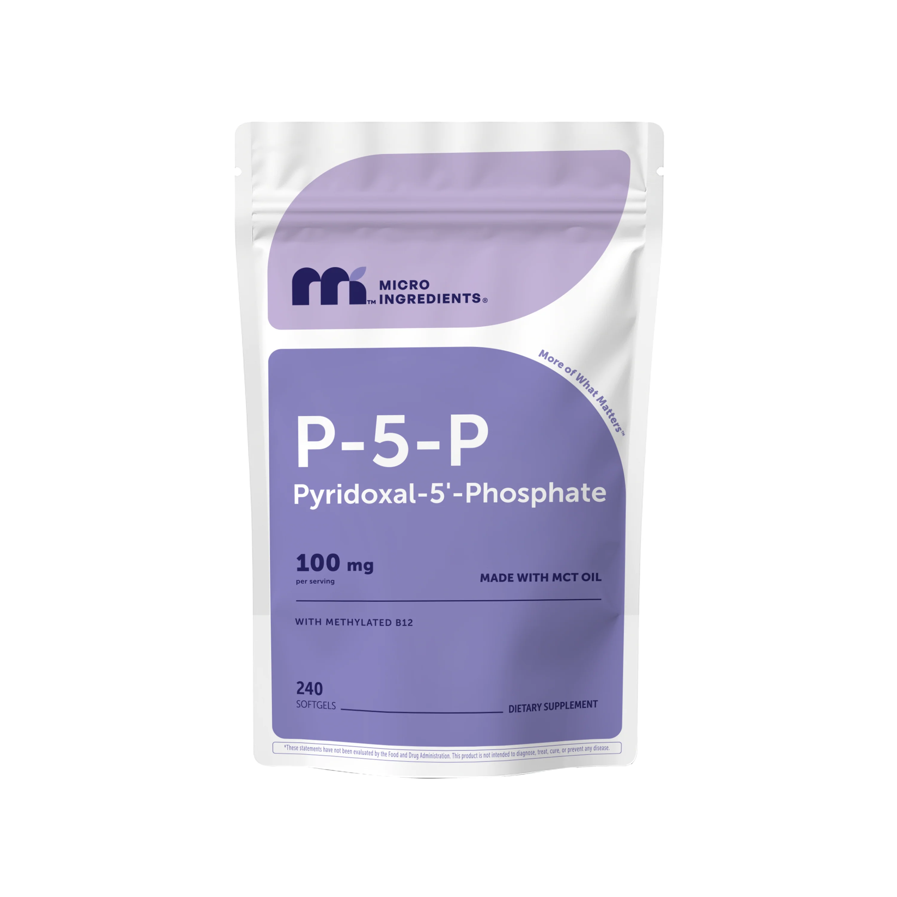 Micro Ingredients P5P 100mg with MCT Oil, 240 Softgels