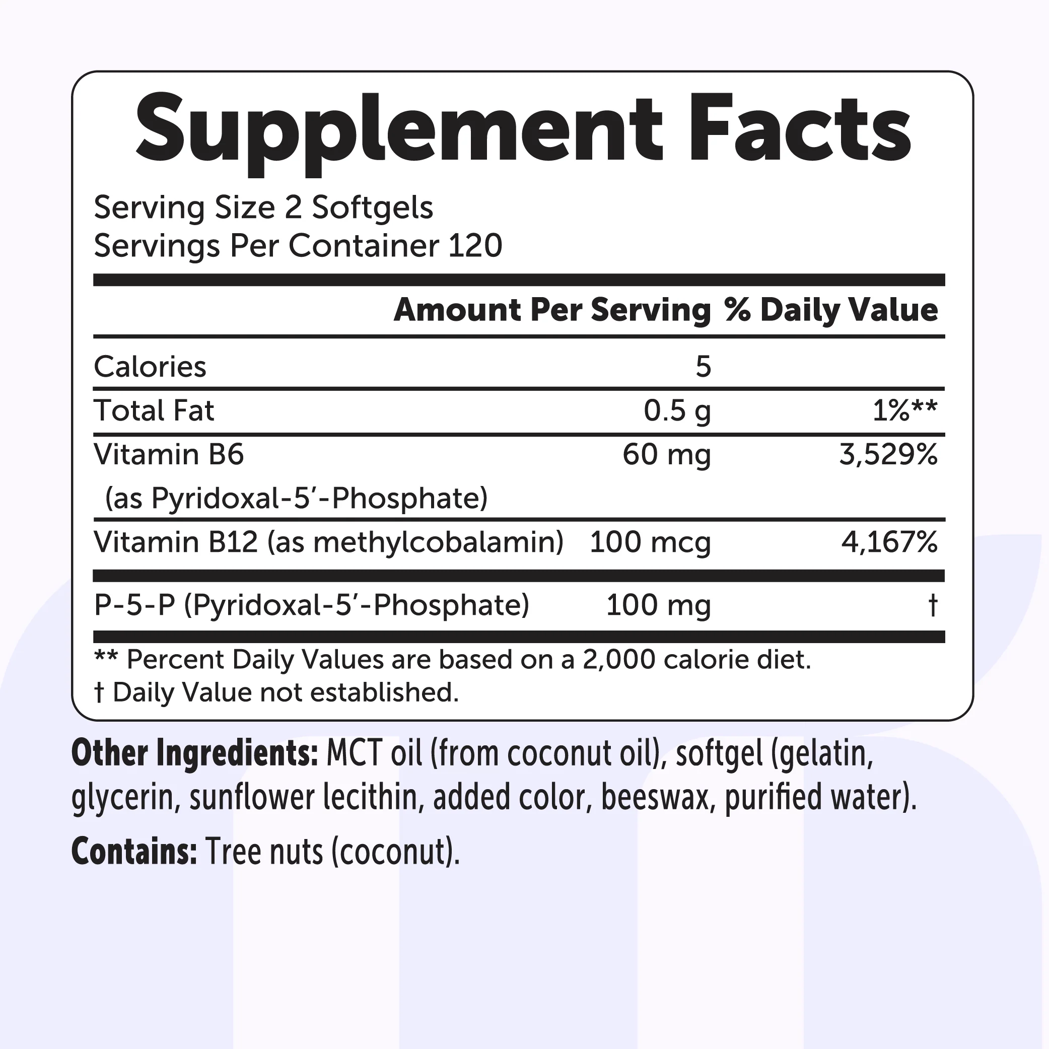 Micro Ingredients P5P 100mg with MCT Oil, 240 Softgels - Image 2