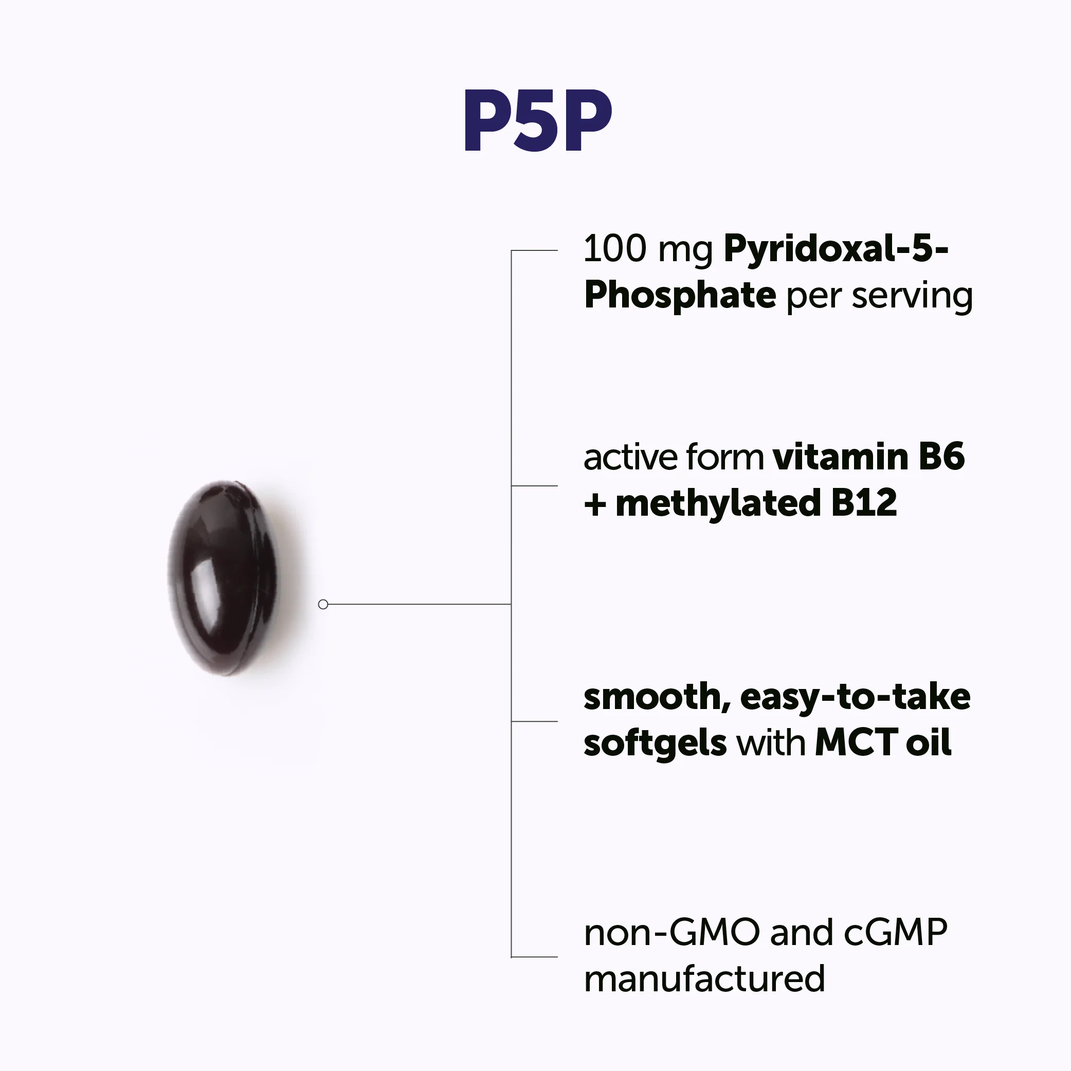 Micro Ingredients P5P 100mg with MCT Oil, 240 Softgels - Image 3