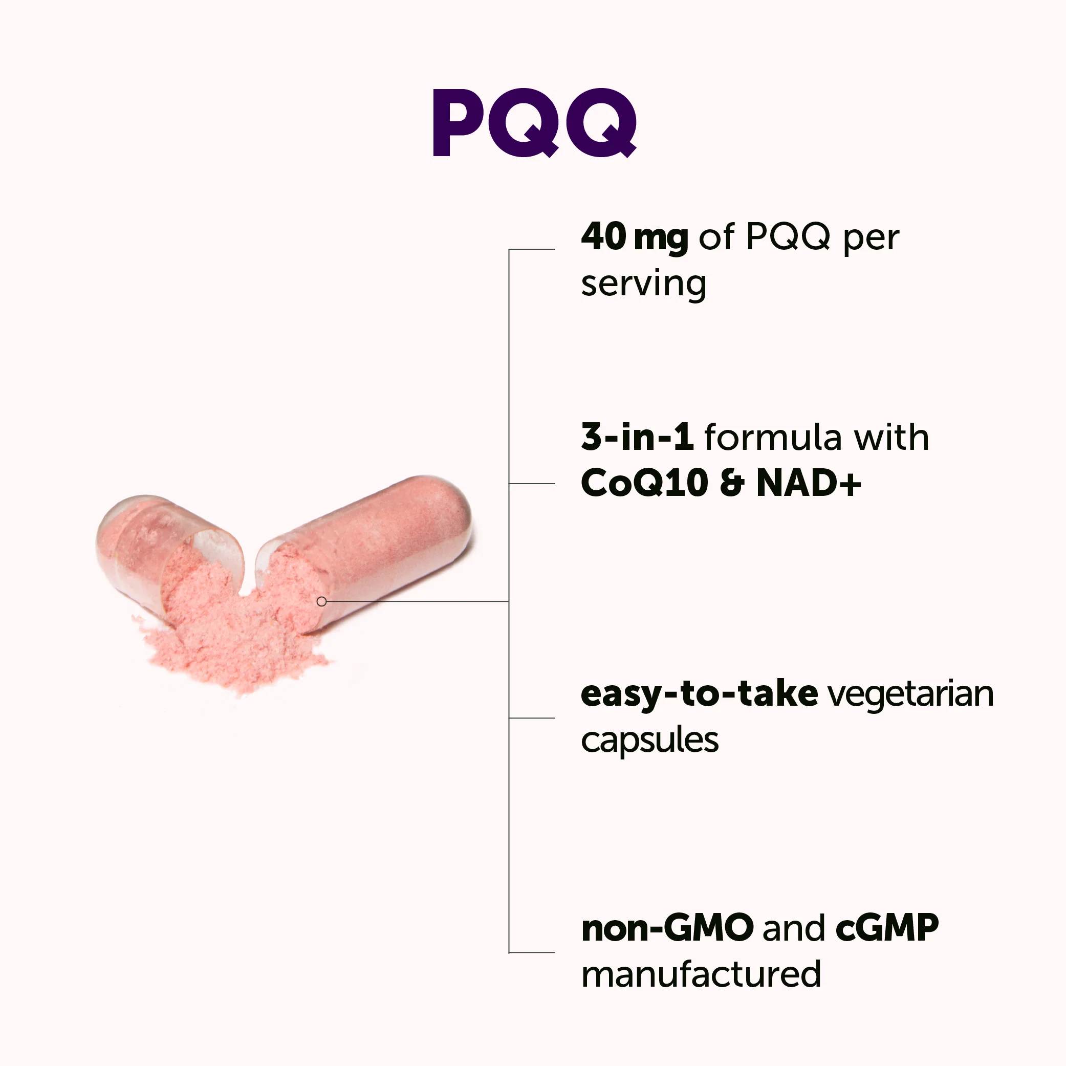 Micro Ingredients PQQ 40mg 3-in-1 Complex, 240 Vegetarian Capsules - Image 3