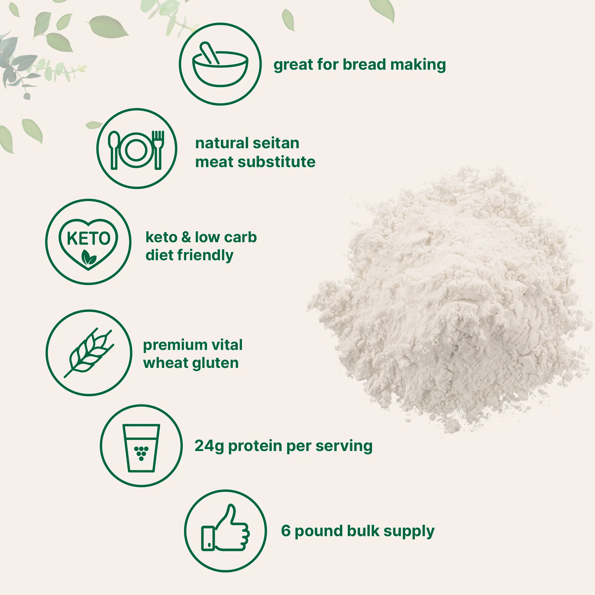 Micro Ingredients Premium Vital Wheat Gluten, 6lbs Powder - Image 3