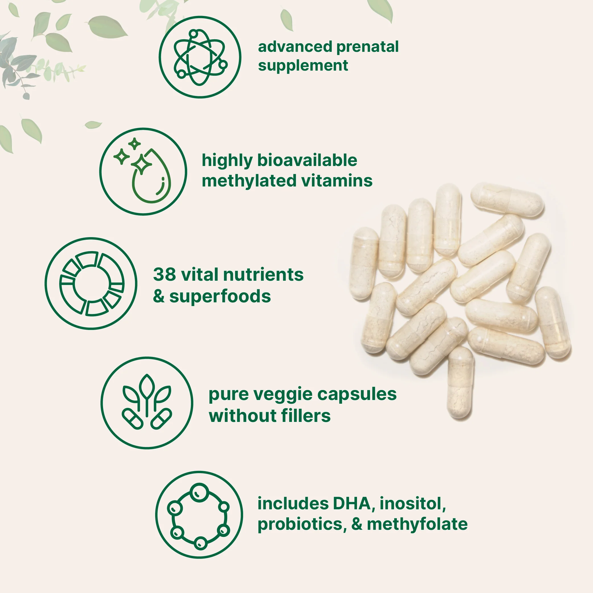 Micro Ingredients Pure Methylated Prenatal Vitamins for Women, 240 Veggie Capsules - Image 3