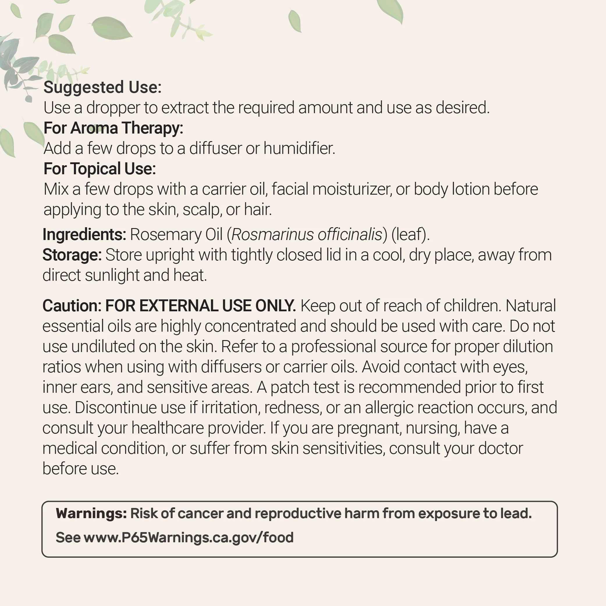 Micro Ingredients Pure Rosemary Essential Oil 8 floz (237mL) - Image 2