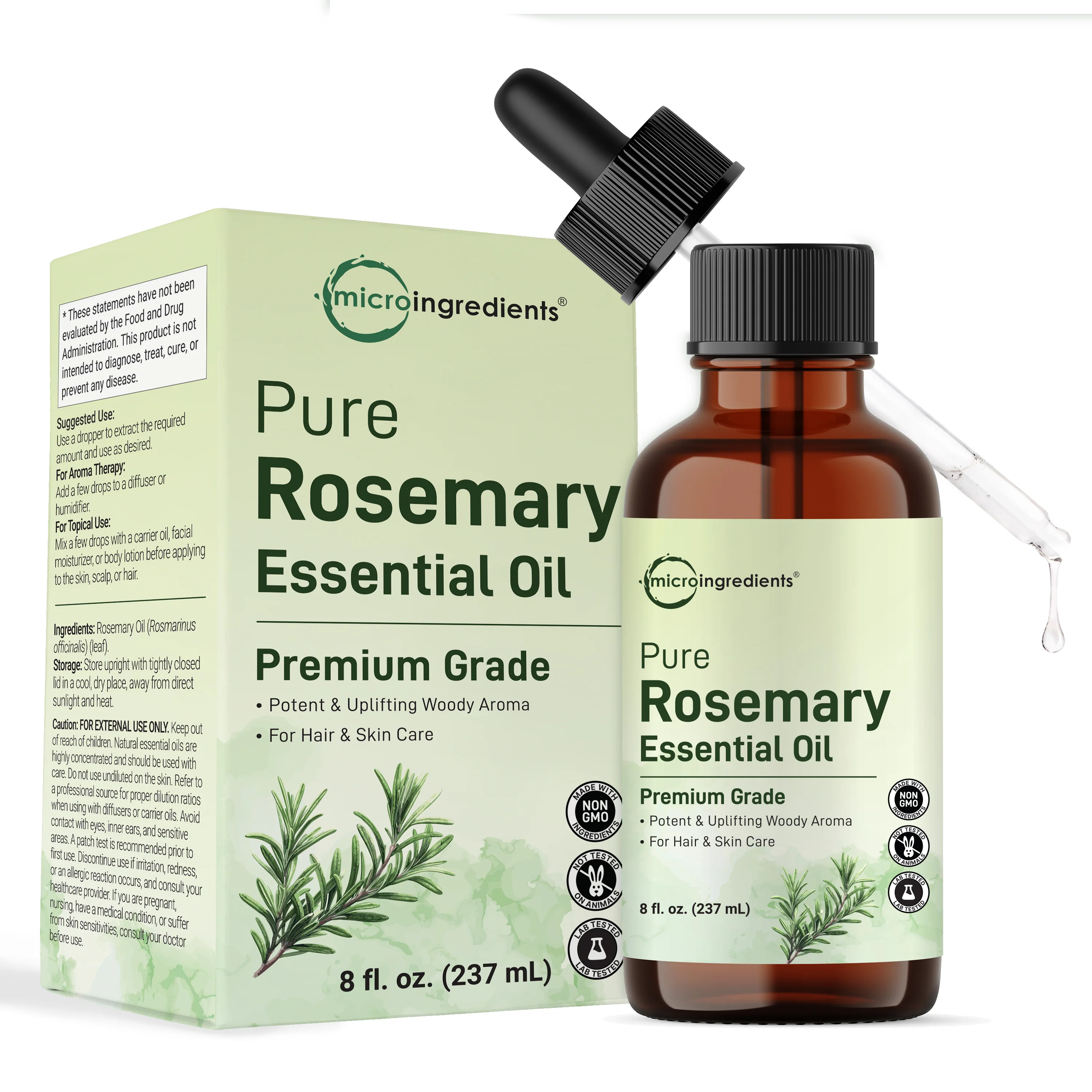 Micro Ingredients Pure Rosemary Essential Oil 8 floz (237mL) - Image 6
