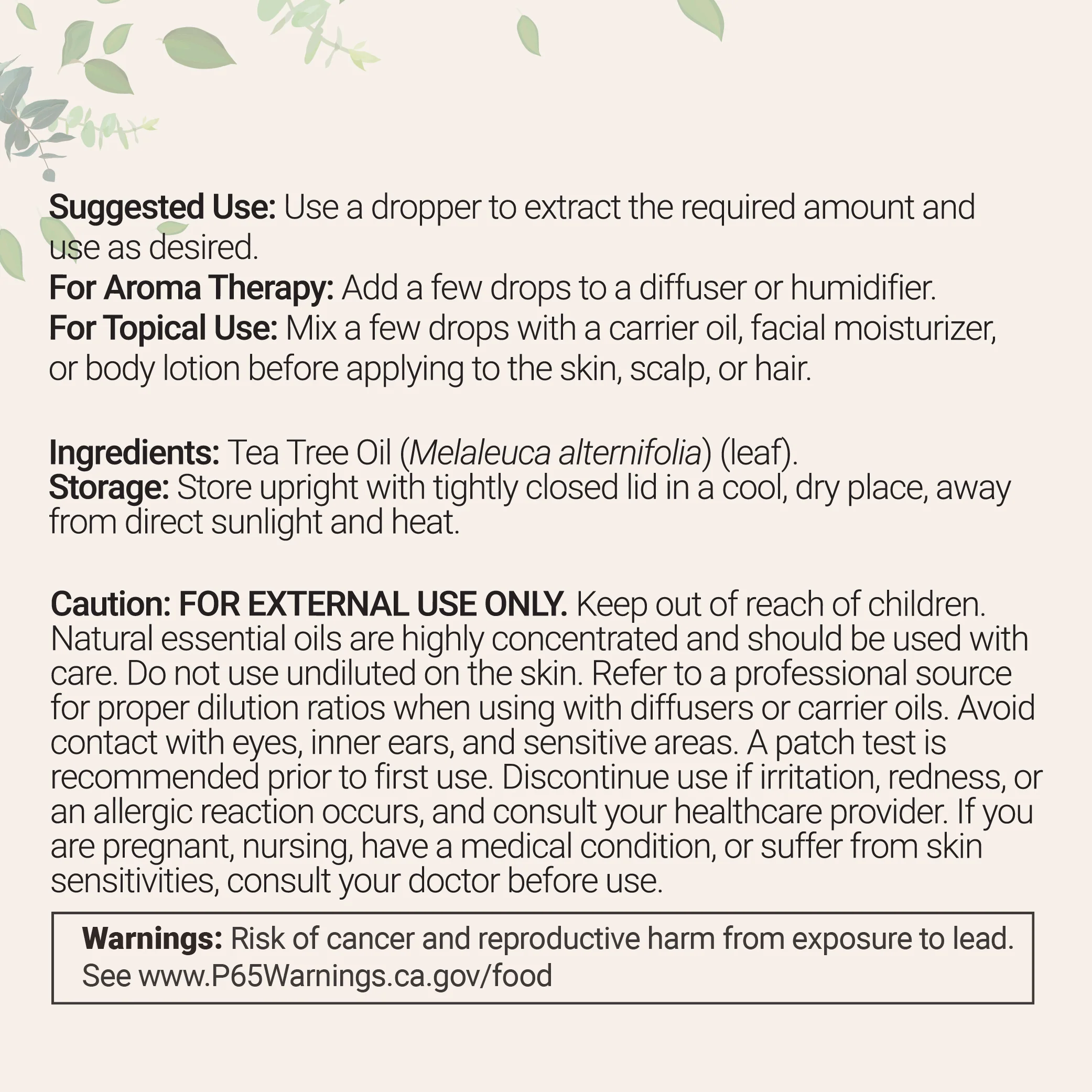 Micro Ingredients Pure Tea Tree Essential Oil 8 floz (237mL) - Image 2