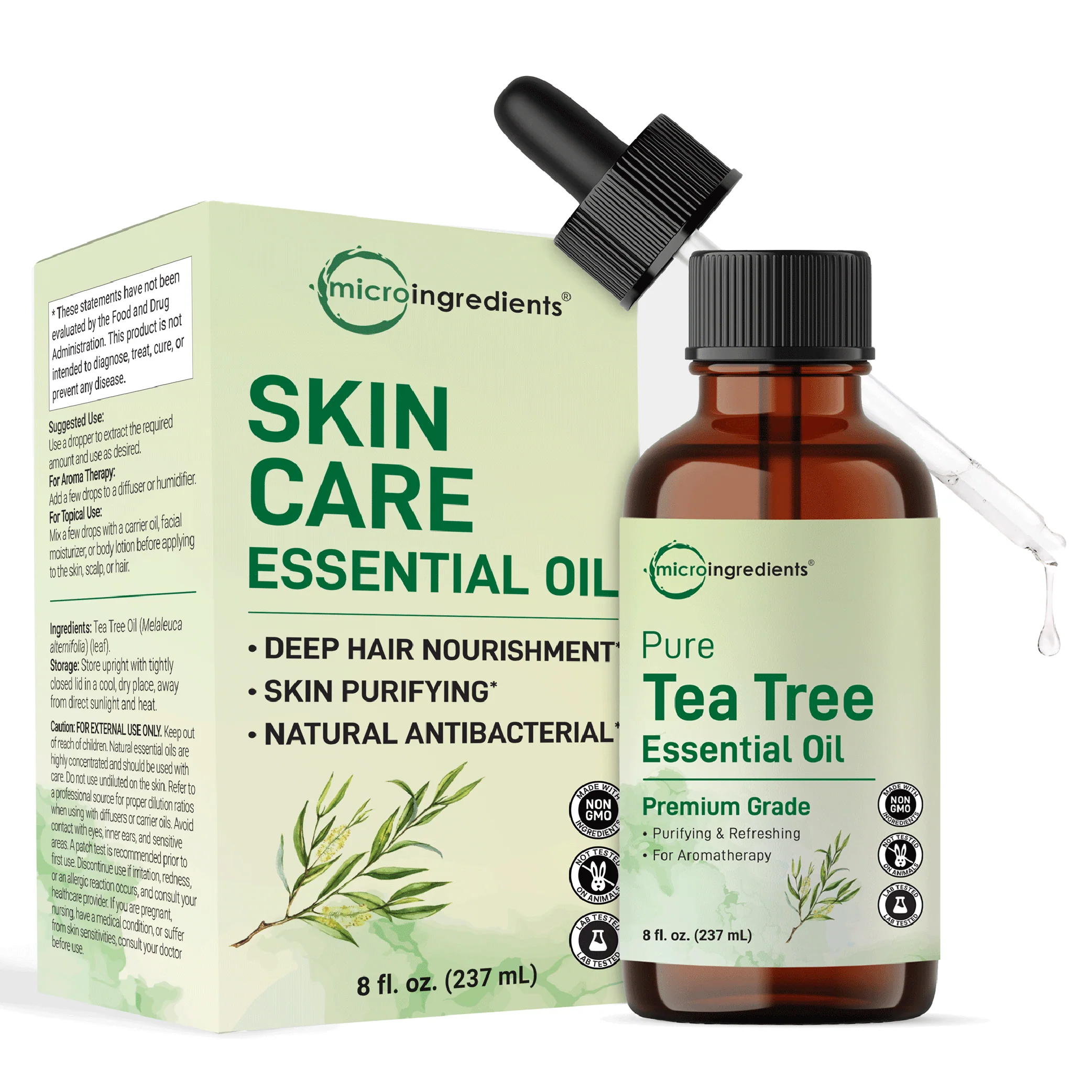 Micro Ingredients Pure Tea Tree Essential Oil 8 floz (237mL) - Image 6