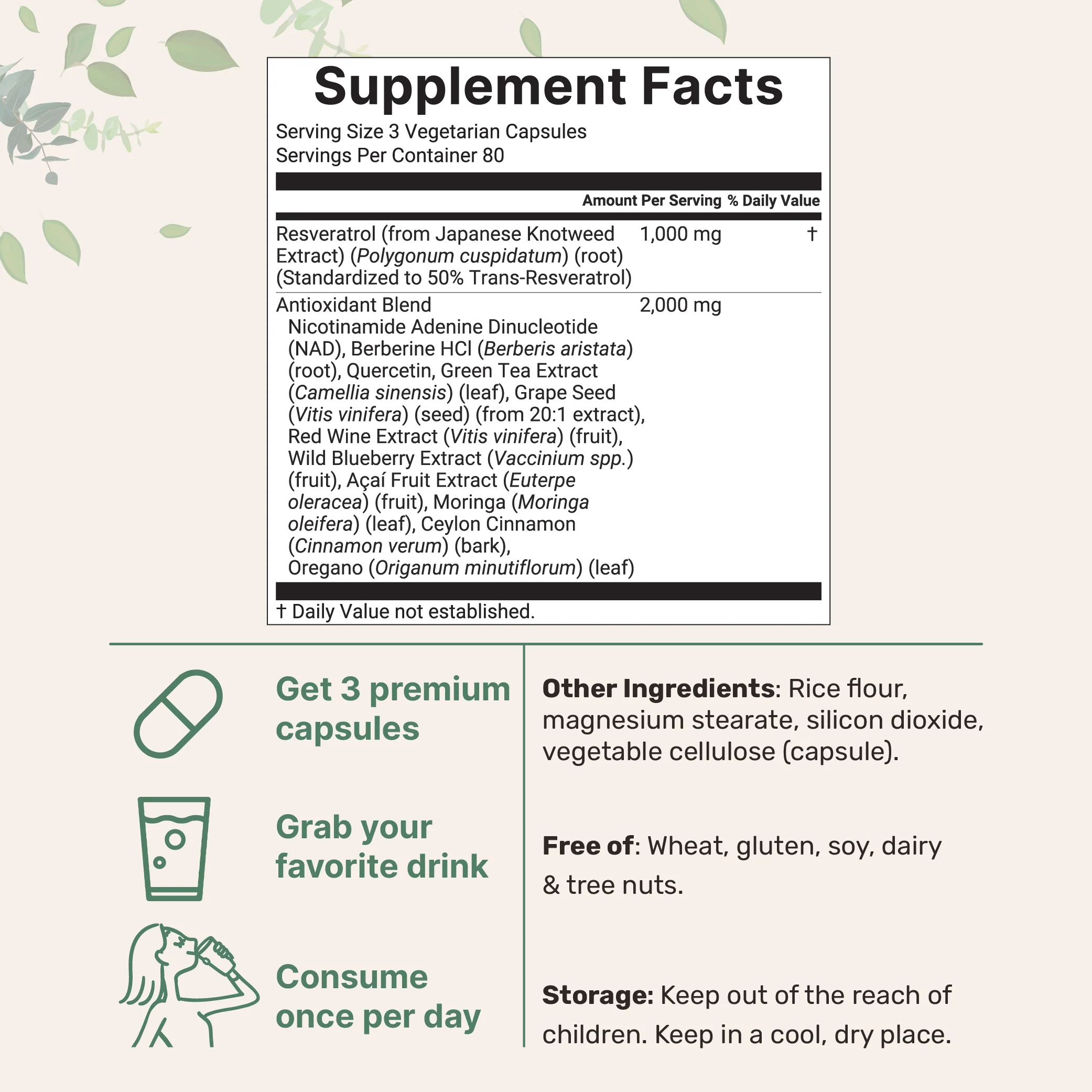 Micro Ingredients Resveratrol Supplement 3,000mg, 240 Veggie Capsules - Image 2