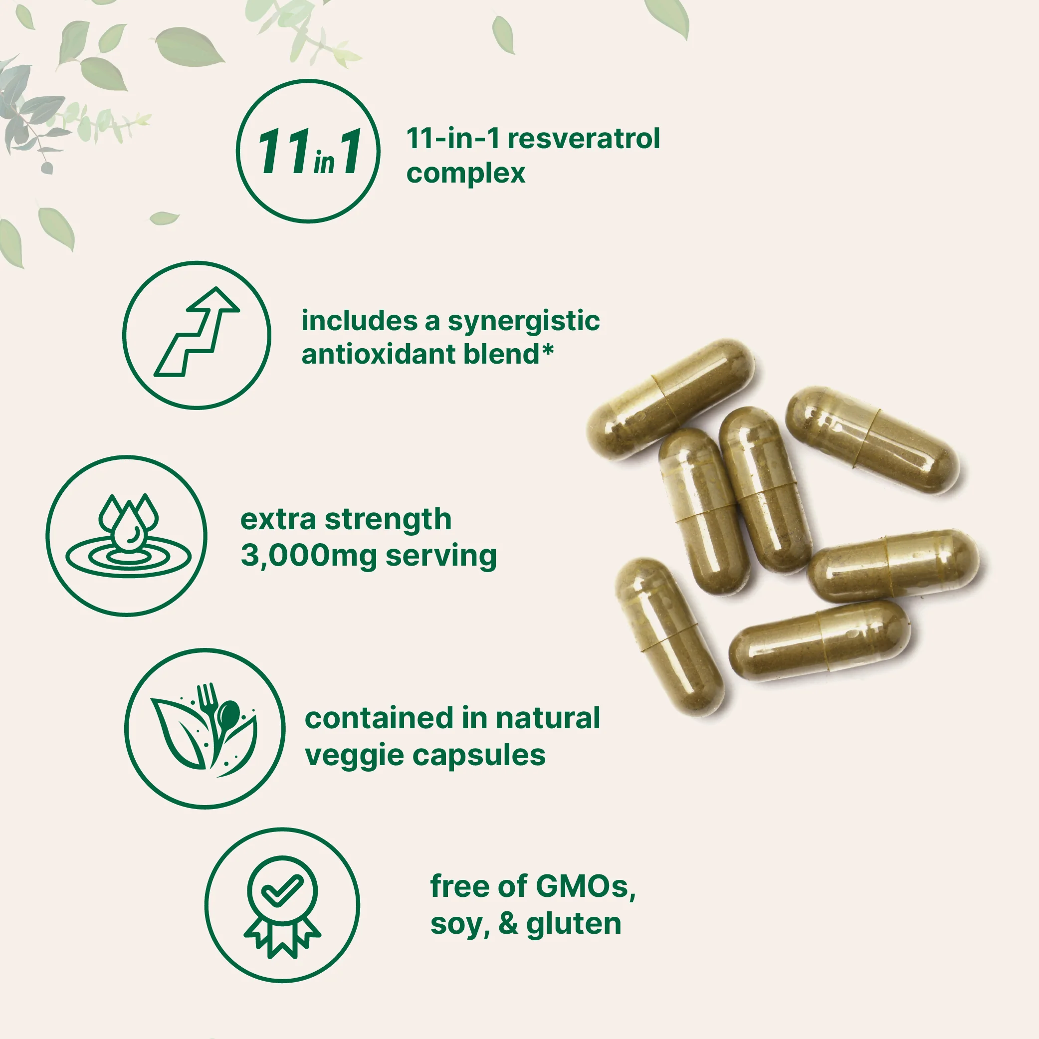 Micro Ingredients Resveratrol Supplement 3,000mg, 240 Veggie Capsules - Image 3