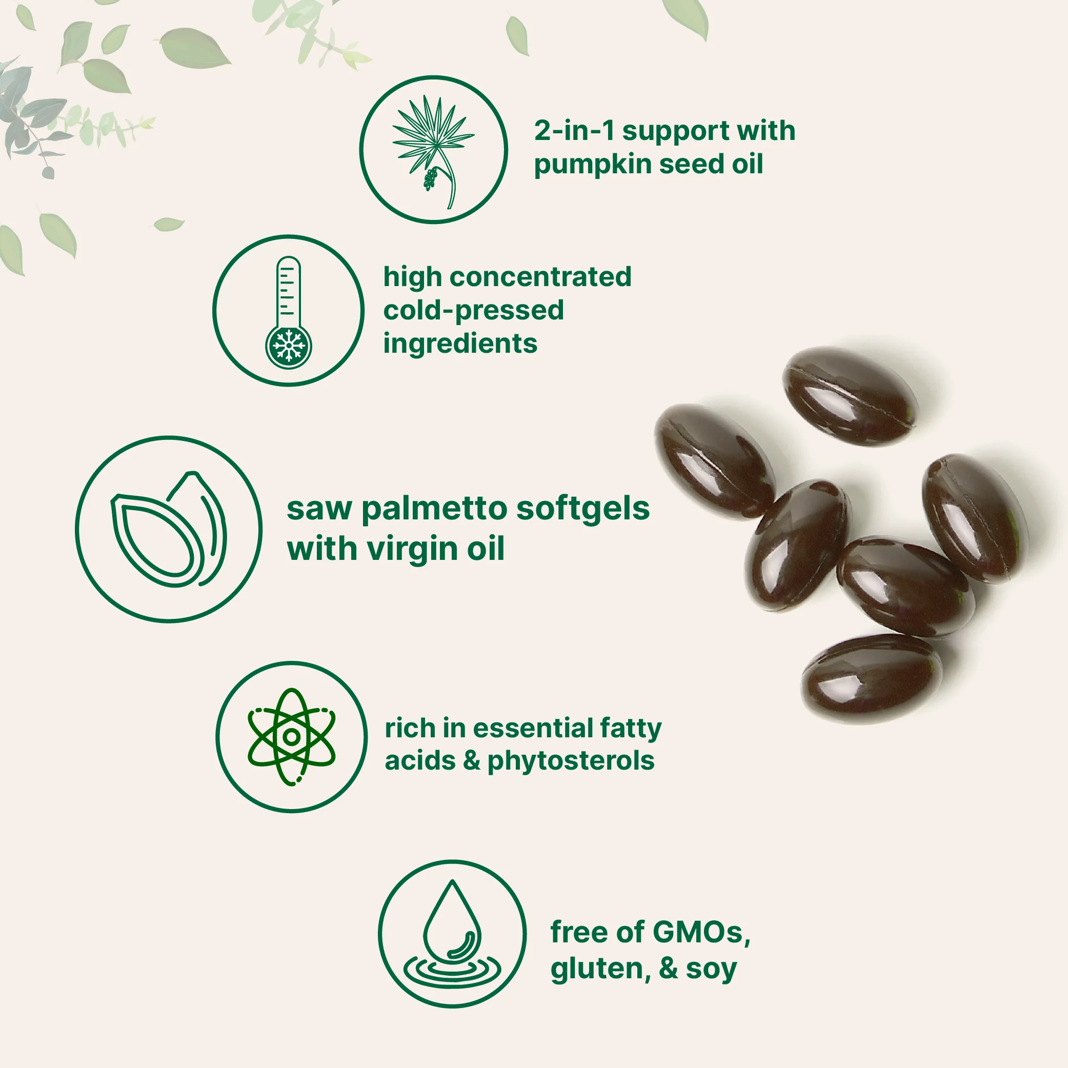 Micro Ingredients Saw Palmetto with Pumpkin Seed Oil, 240 Softgels - Image 3