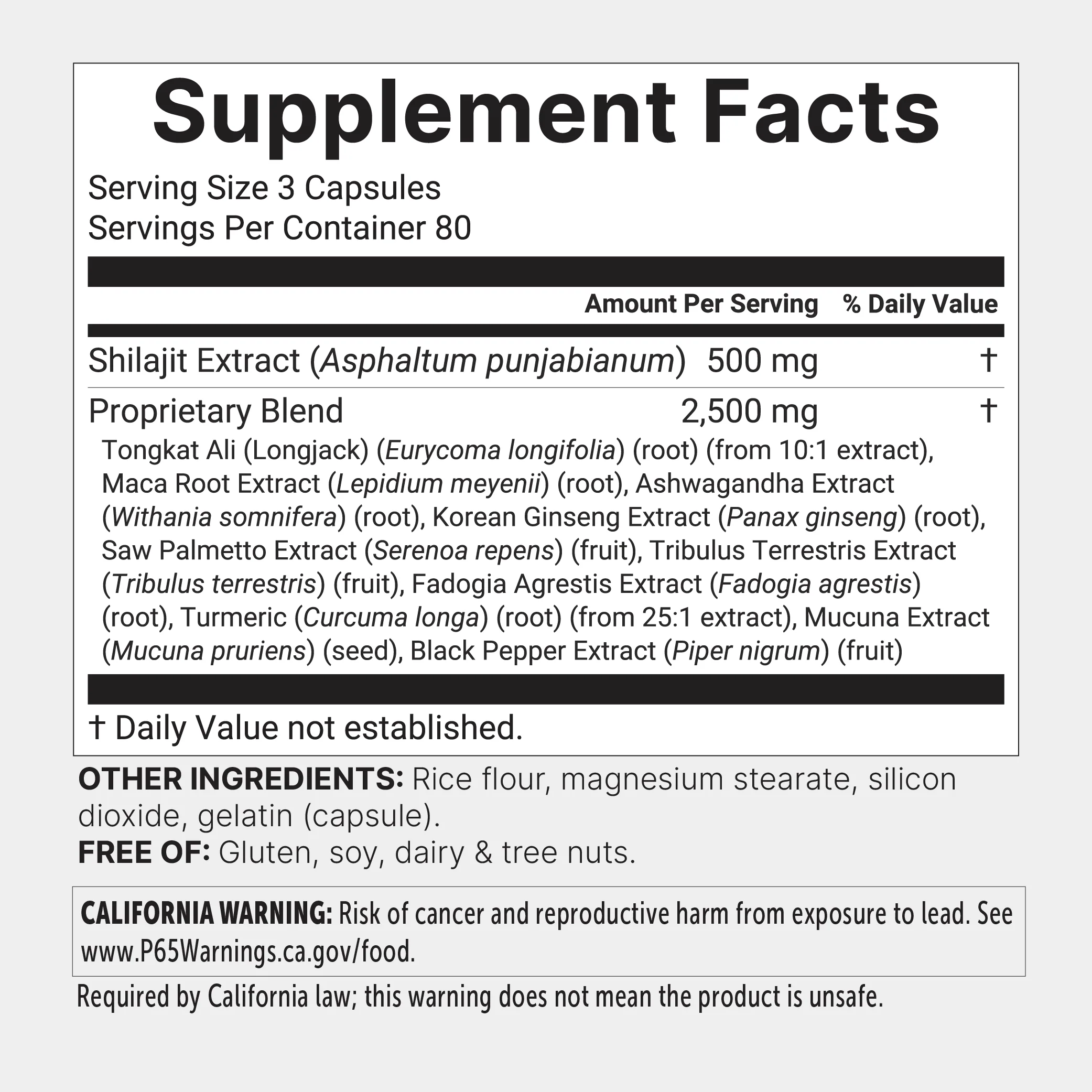 Micro Ingredients Shilajit 11-in-1 3000mg, 240 Capsules - Image 2