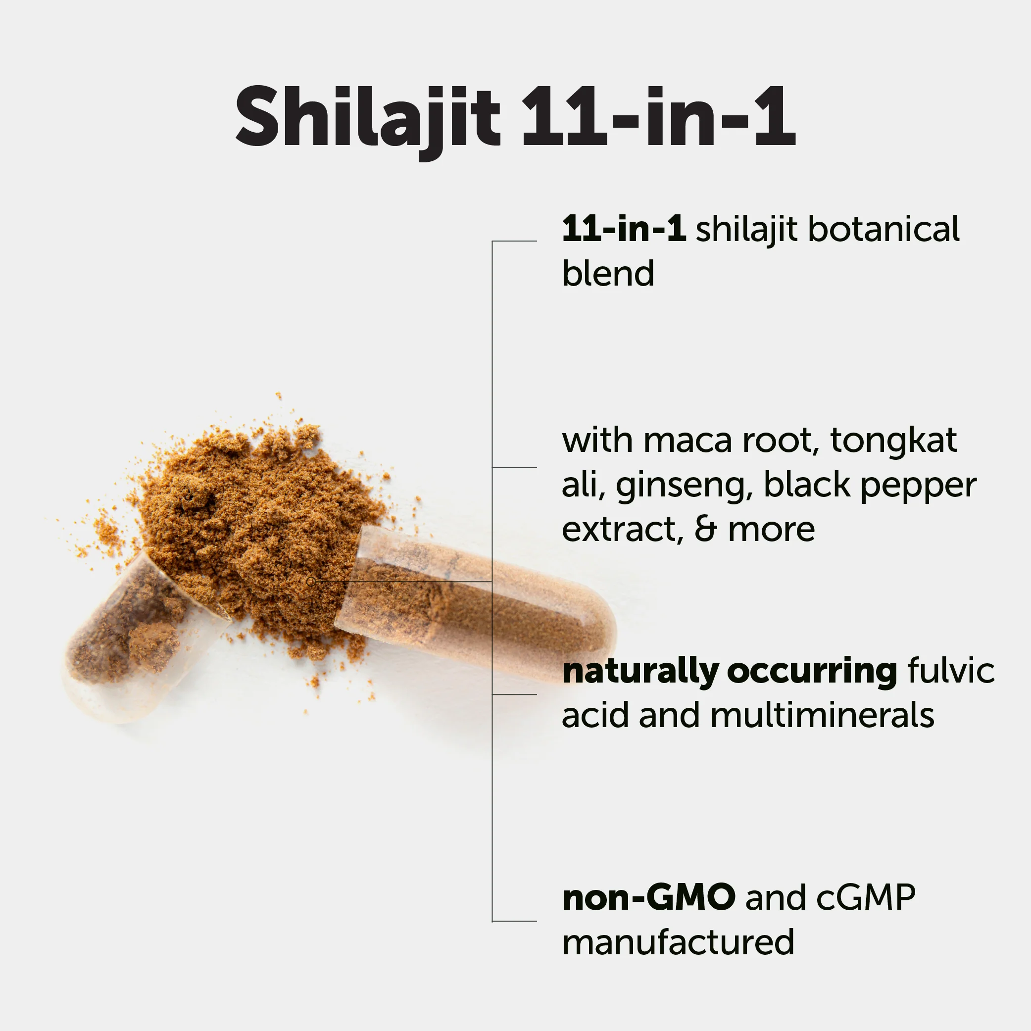 Micro Ingredients Shilajit 11-in-1 3000mg, 240 Capsules - Image 3