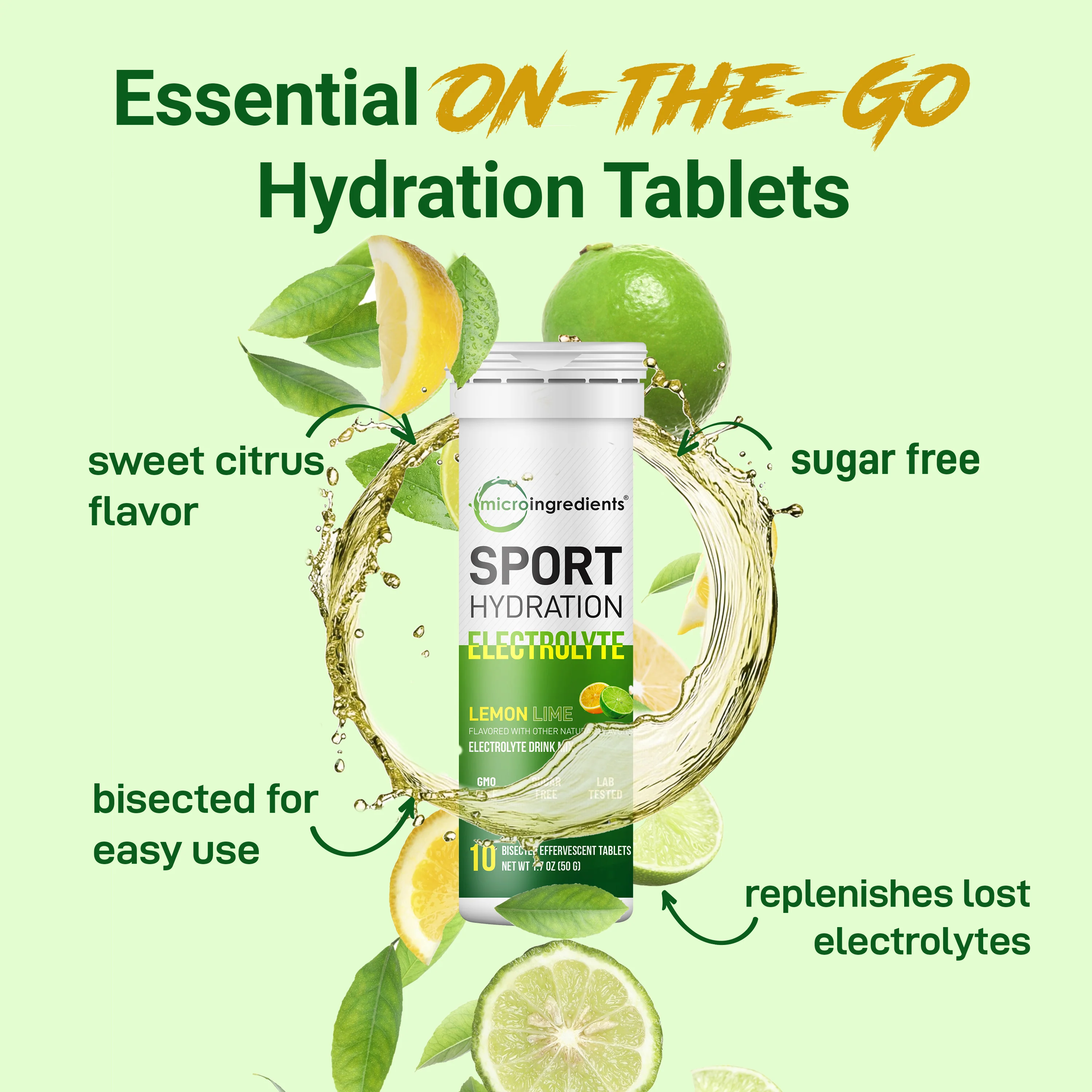 Micro Ingredients Sport Hydration Electrolyte, 40 Bisected Tablets - Image 3