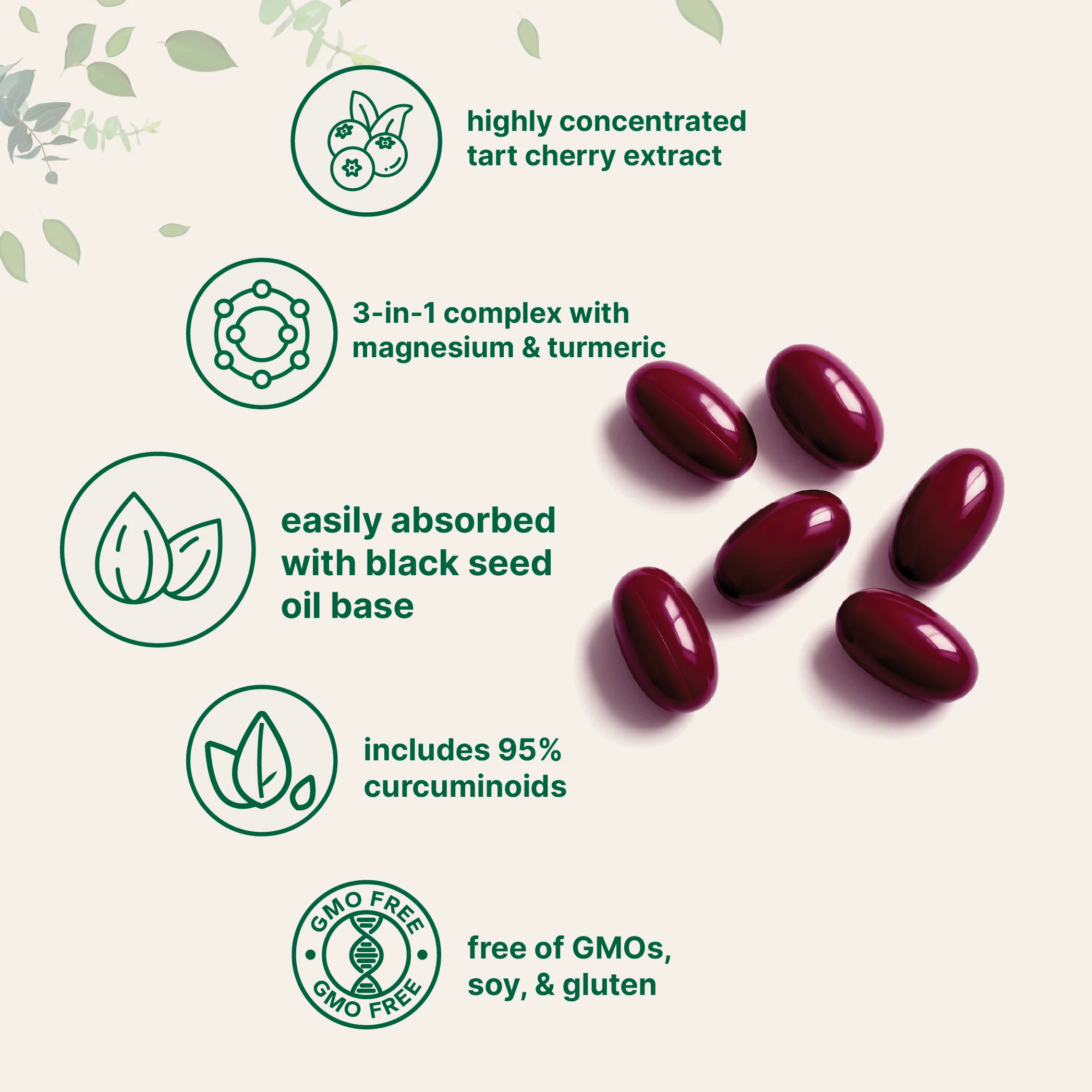Micro Ingredients Tart Cherry+ with Black Seed Oil, 300 Softgels - Image 3