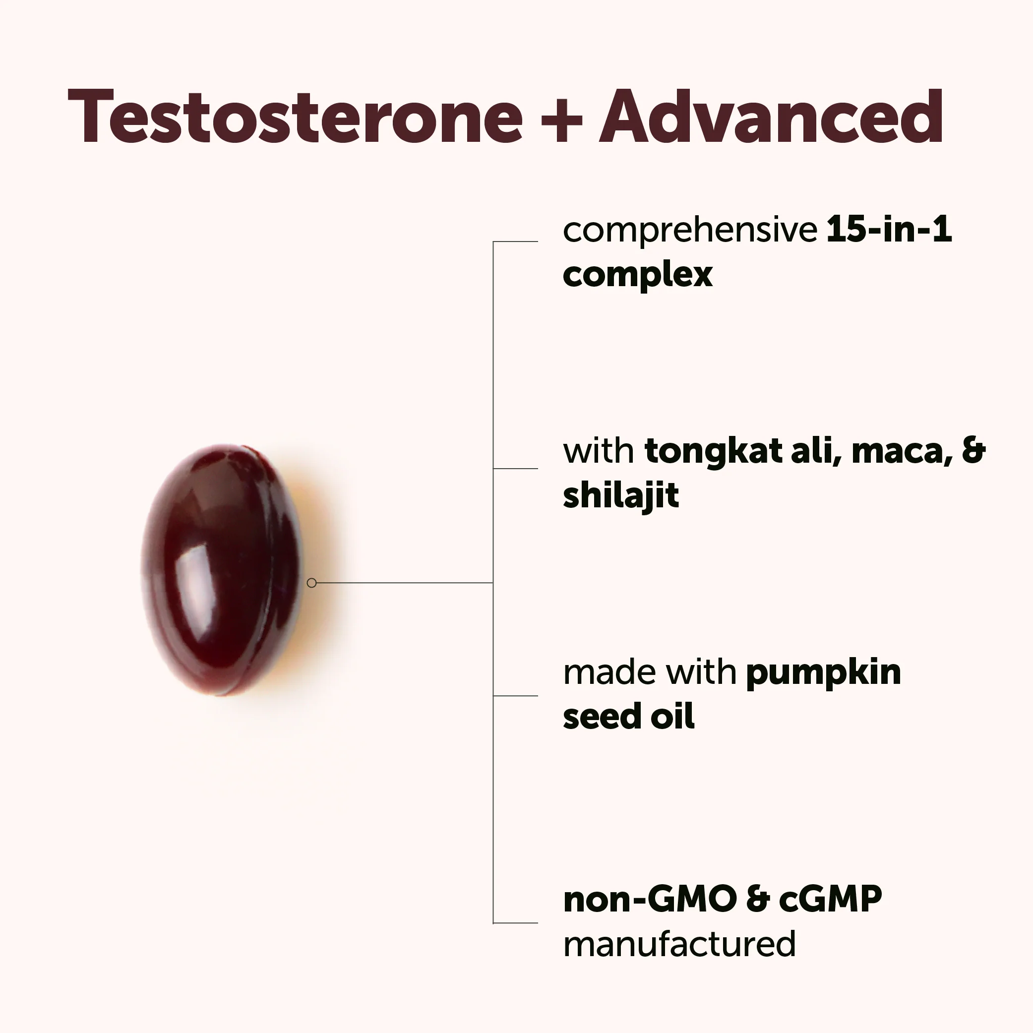 Micro Ingredients Testosterone+ Advanced 15-in-1 with Pumpkin Seed Oil, 240 Softgels - Image 3