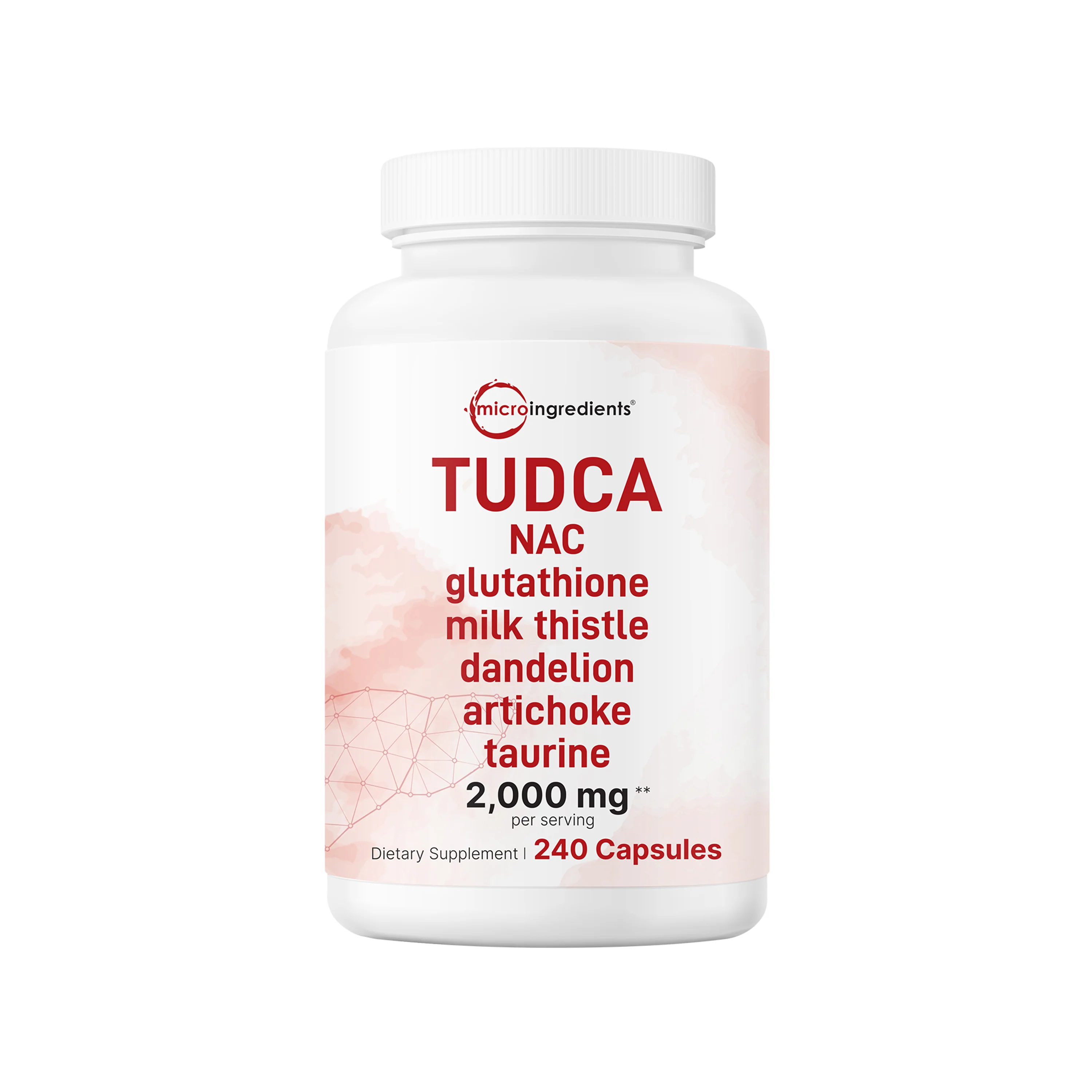 Micro Ingredients TUDCA 2,000mg Bile Salts Supplement, 240 Capsules