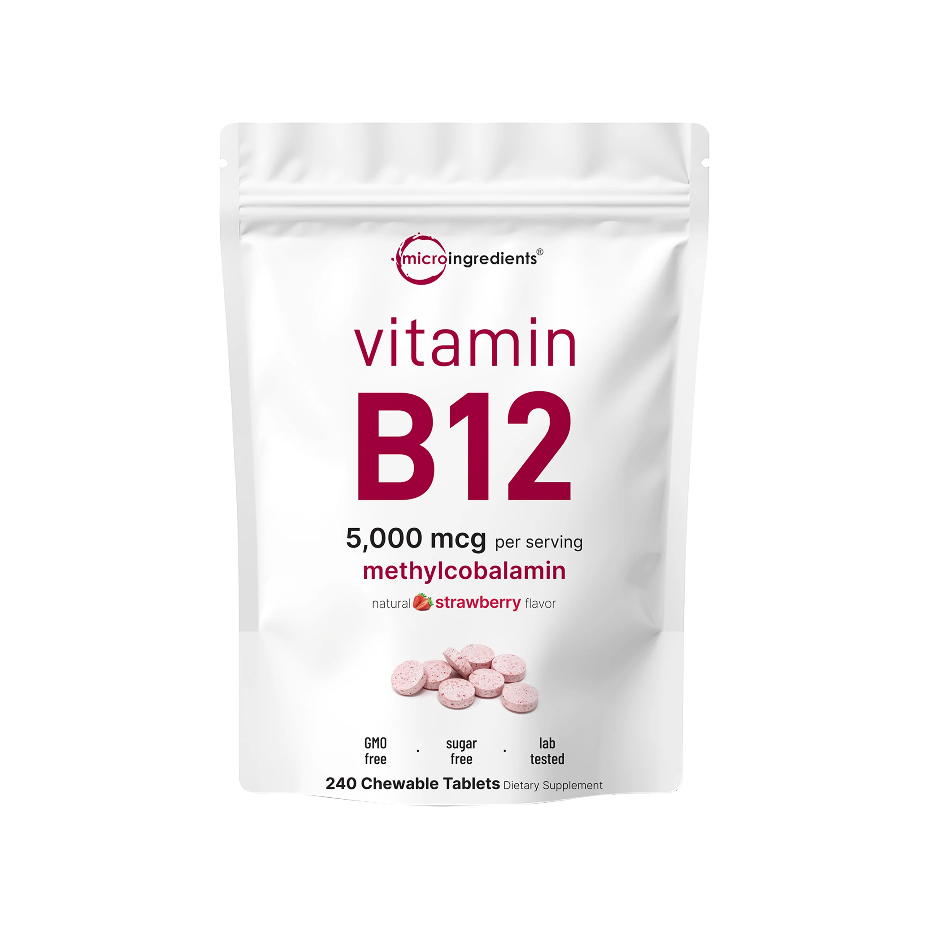 Micro Ingredients Vitamin B12 1,000mcg | Methyl B12 Active Form | 365 Chewable Tablets