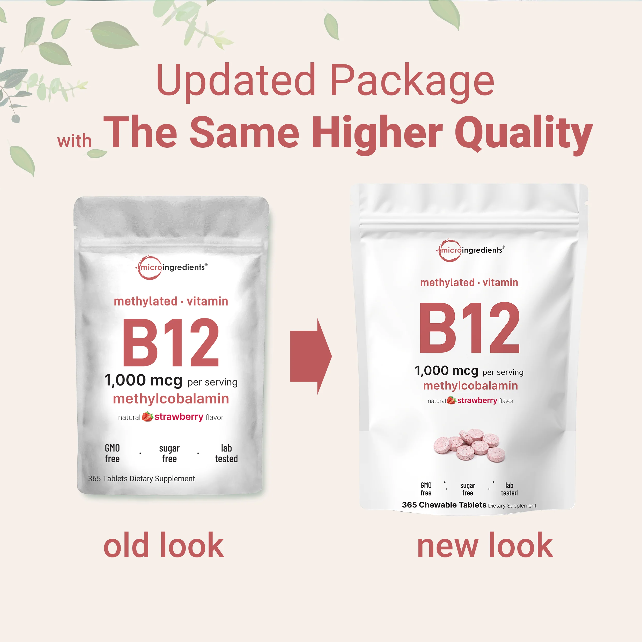 Micro Ingredients Vitamin B12 1,000mcg | Methyl B12 Active Form | 365 Chewable Tablets - Image 3