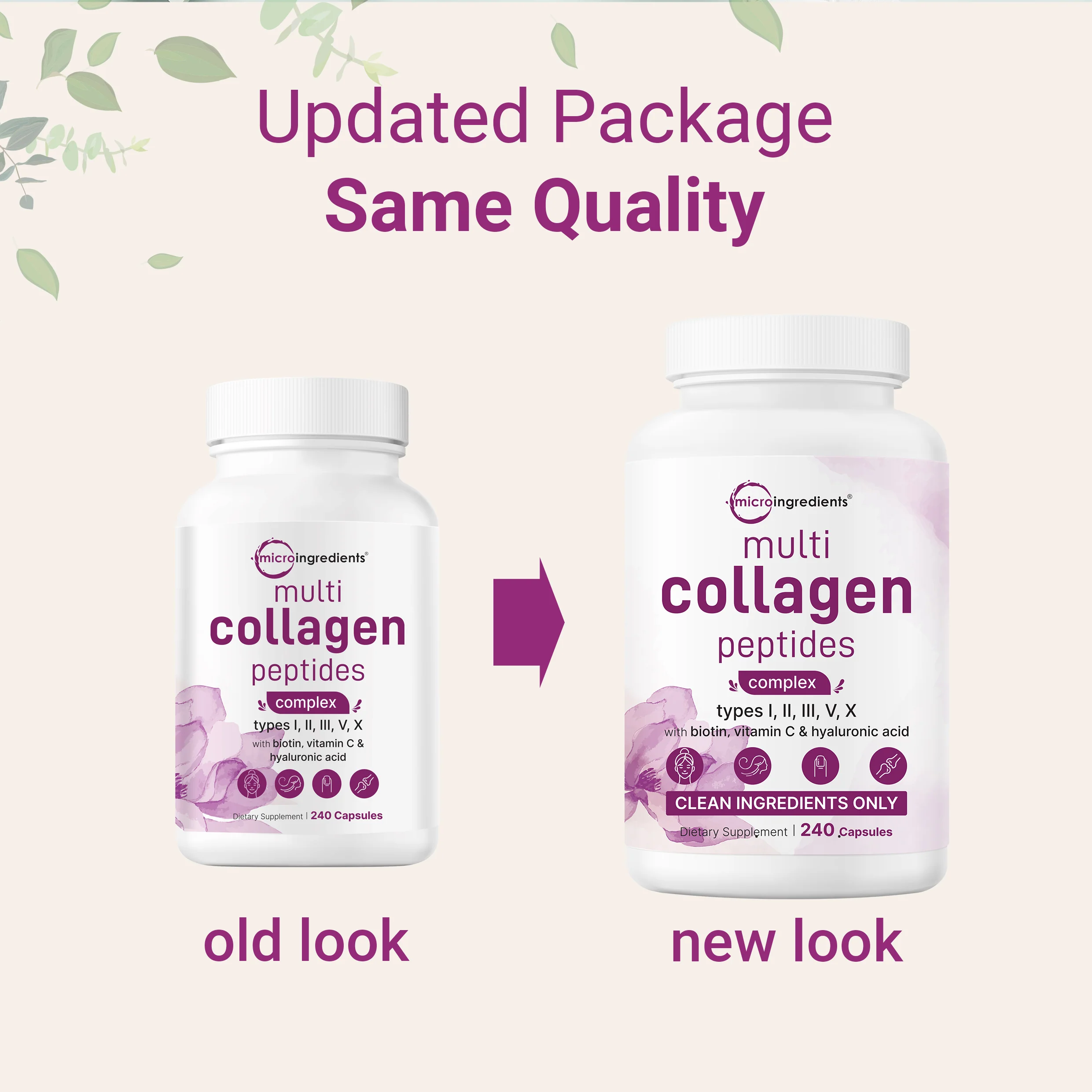 Micro Ingredients Multi Collagen Complex, 240 Capsules - Image 3