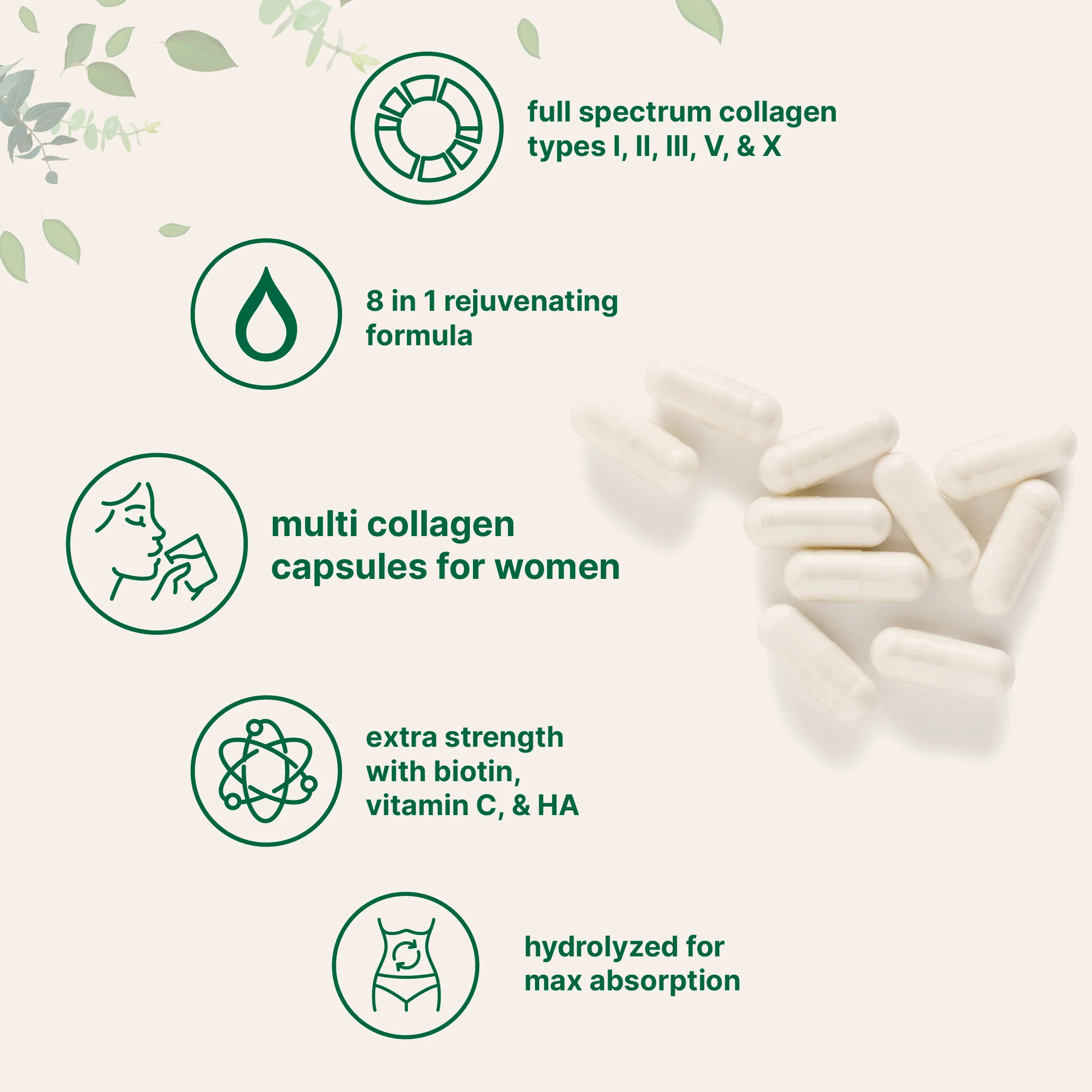 Micro Ingredients Multi Collagen Complex, 240 Capsules - Image 4