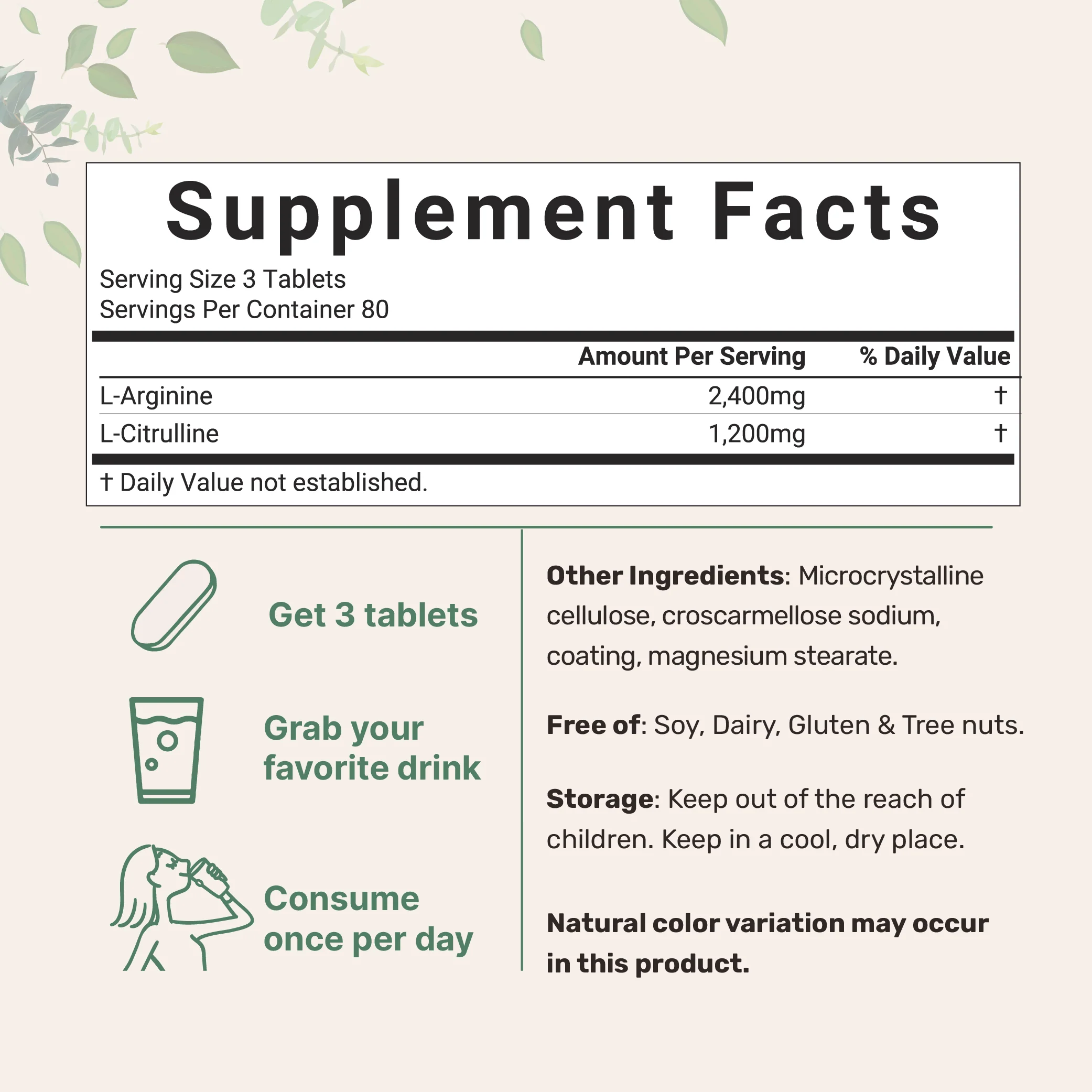 Micro Ingredients Nitric Oxide Booster 3,600mg Per Serving, 240 Bisected Tablets - Image 2