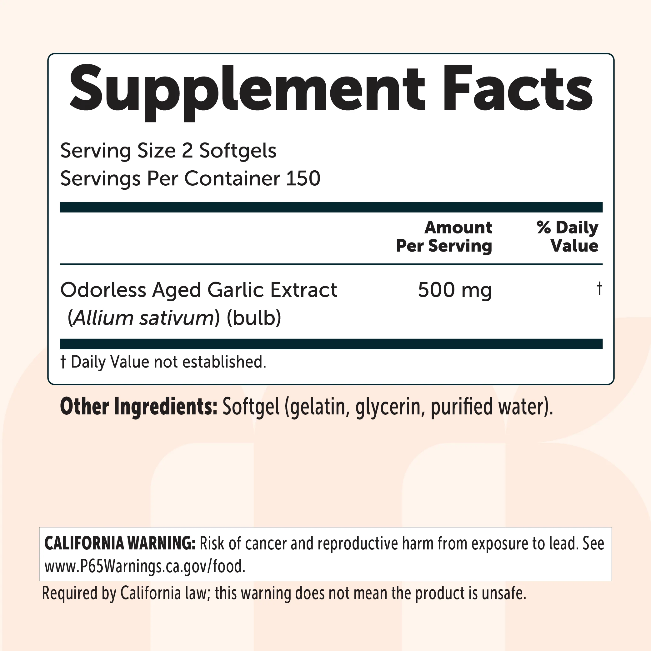 Micro Ingredients Odorless Aged Garlic Extract Softgels - Image 3