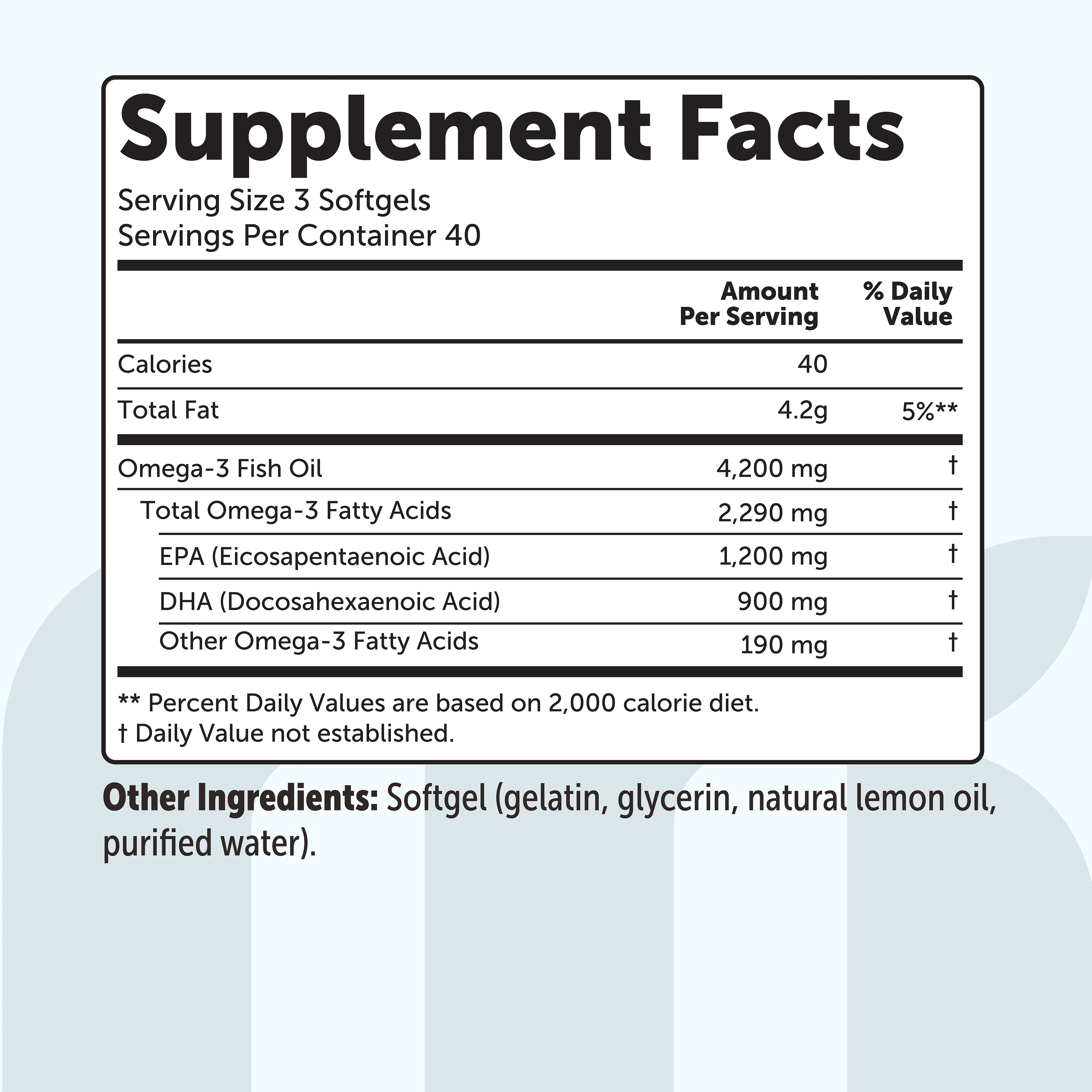 Micro Ingredients Triple Strength Omega 3 Fish Oil Supplements 4200mg Per Serving - Image 3