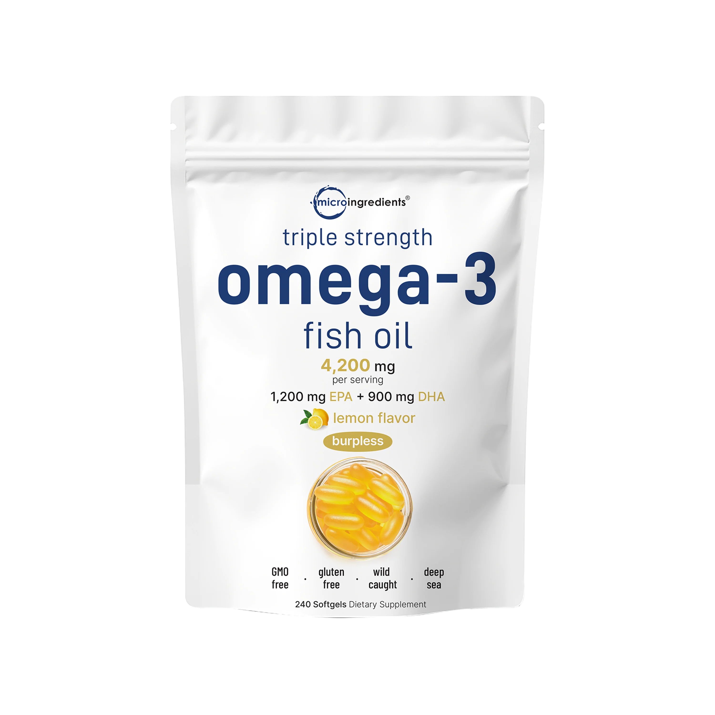 Micro Ingredients Triple Strength Omega 3 Fish Oil Supplements 4200mg Per Serving - Image 5