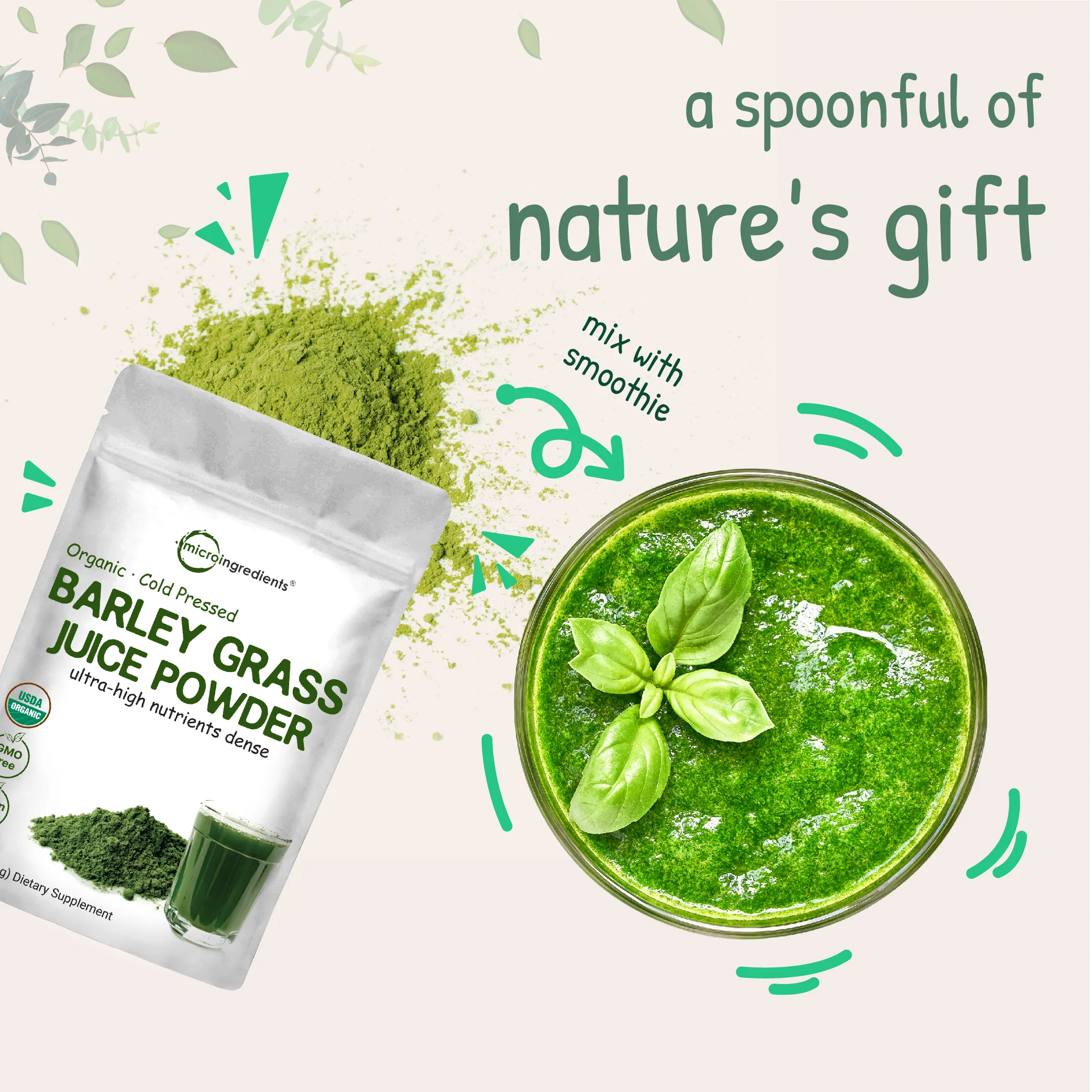 Micro Ingredients Organic Barley Grass Juice Powder, 10 Ounce - Image 5