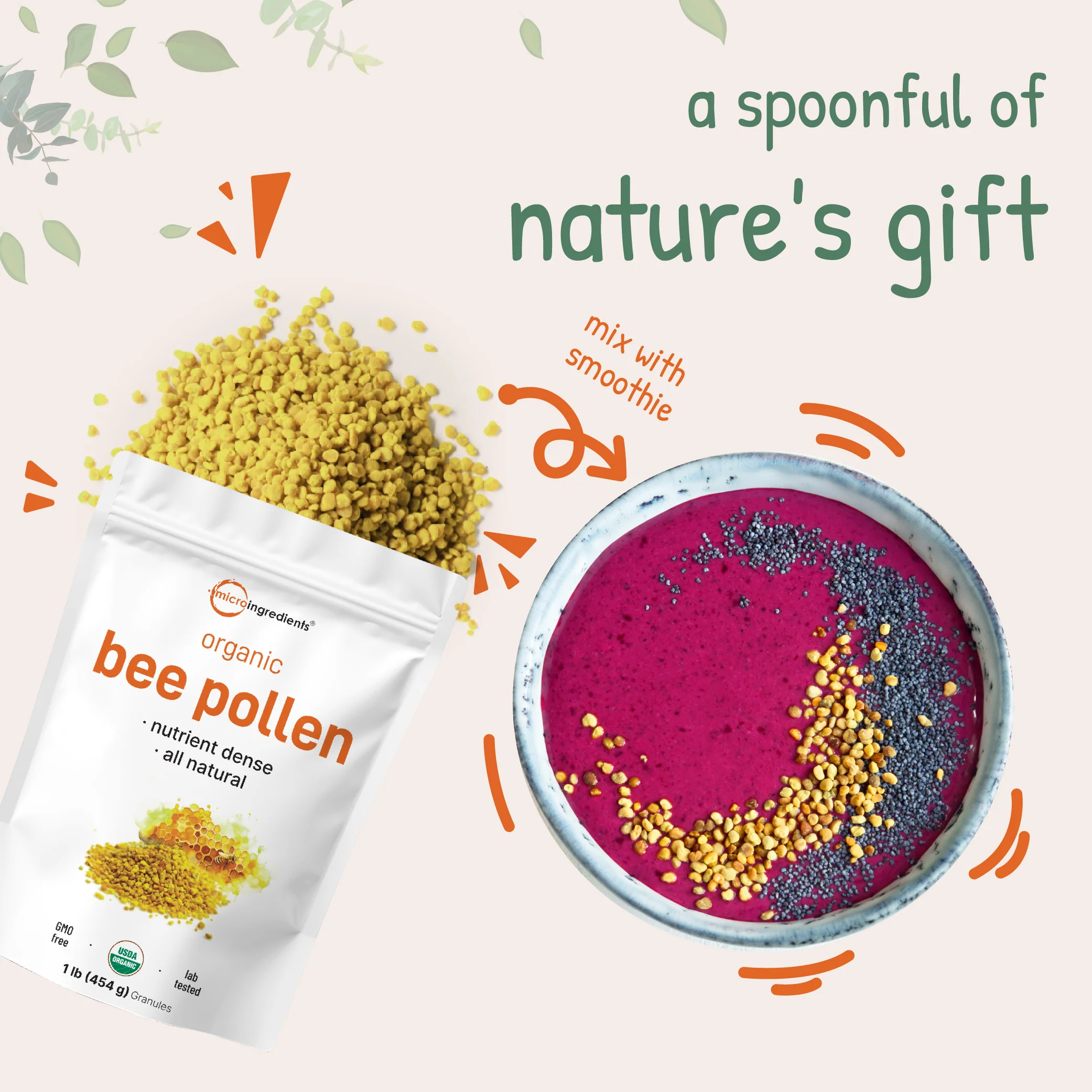 Micro Ingredients Premium Organic Bee Pollen Granules - Image 6