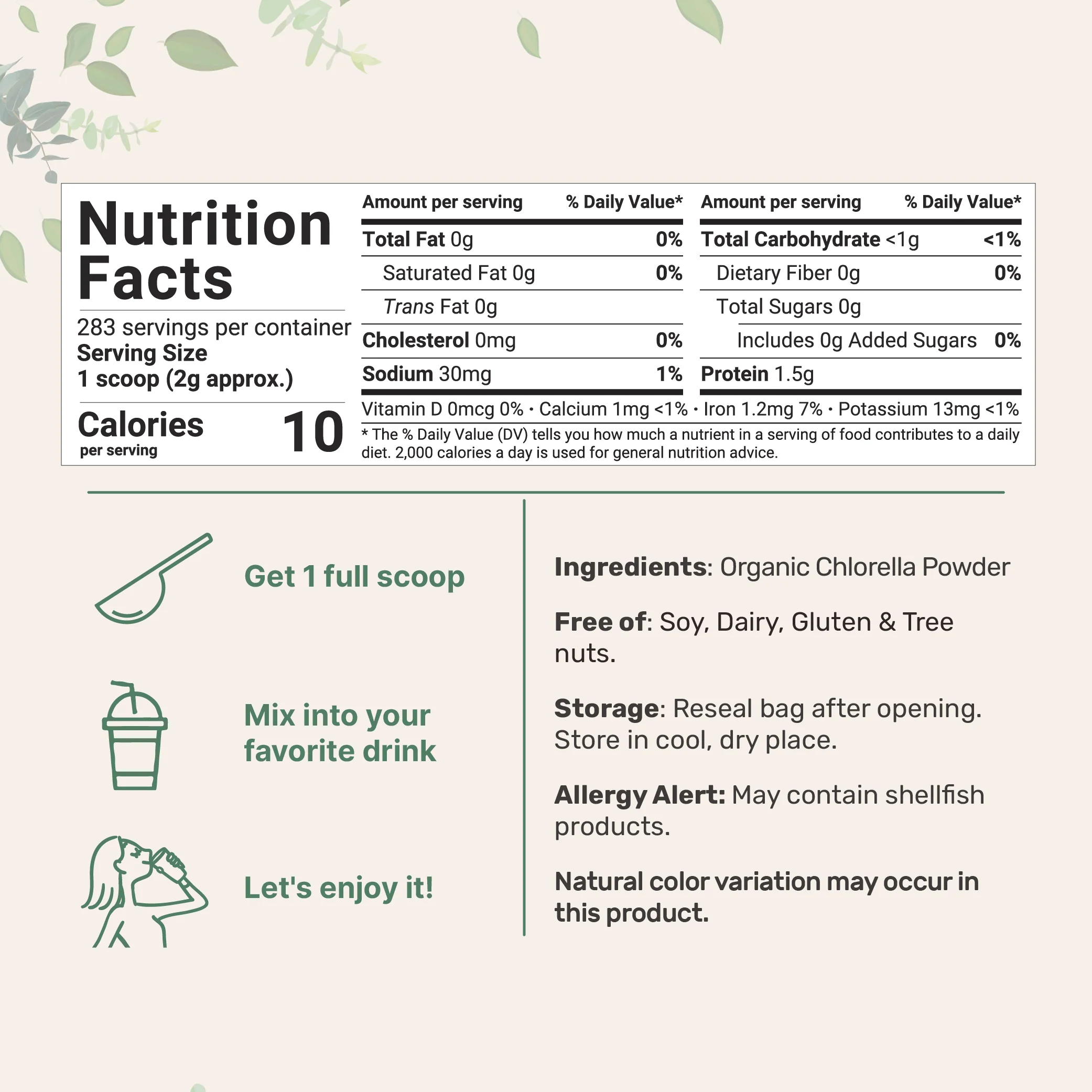 Micro Ingredients Organic Chlorella Powder - Image 4