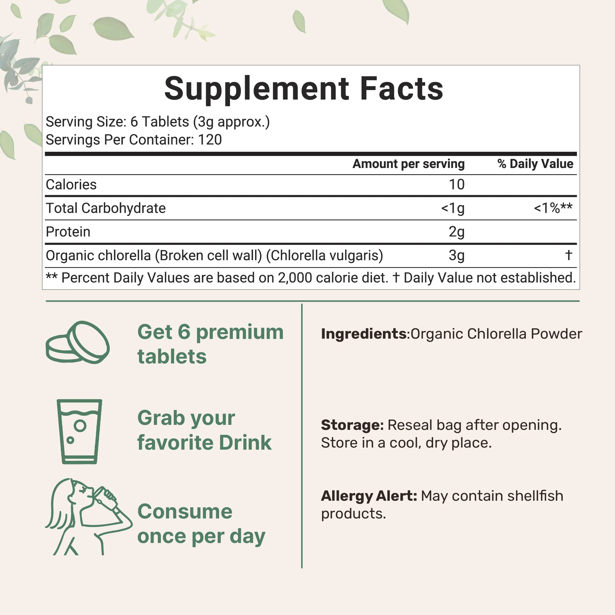 Micro Ingredients Organic Chlorella Tablets, 720 tablets - Image 2