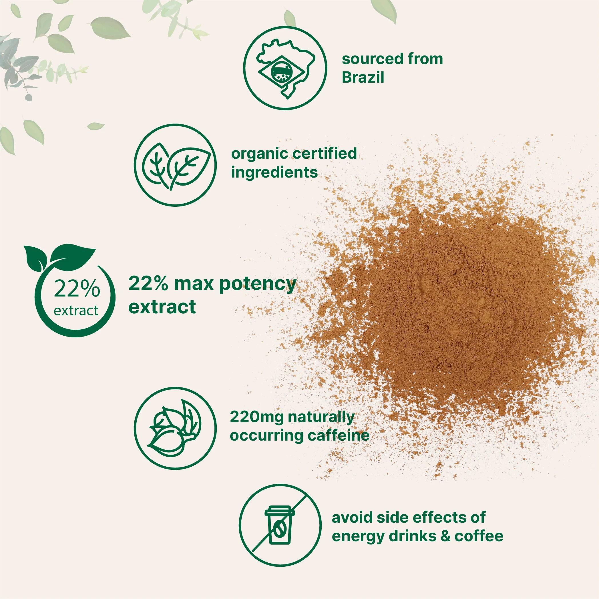 Micro Ingredients Organic Guarana Drink Mix Powder - Image 3