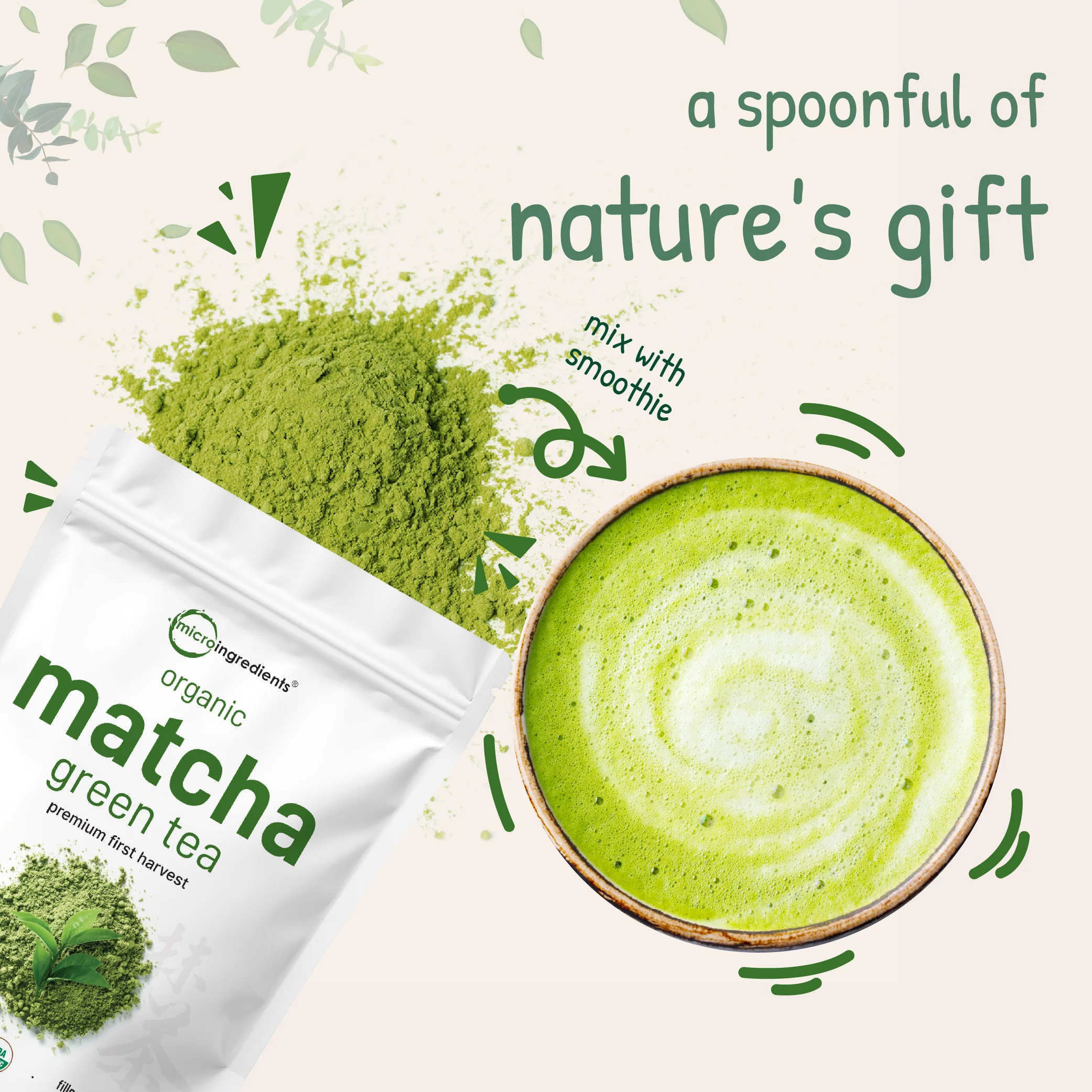 Micro Ingredients Organic Matcha Green Tea Powder, 2 Pound (32 Ounce) - Image 6