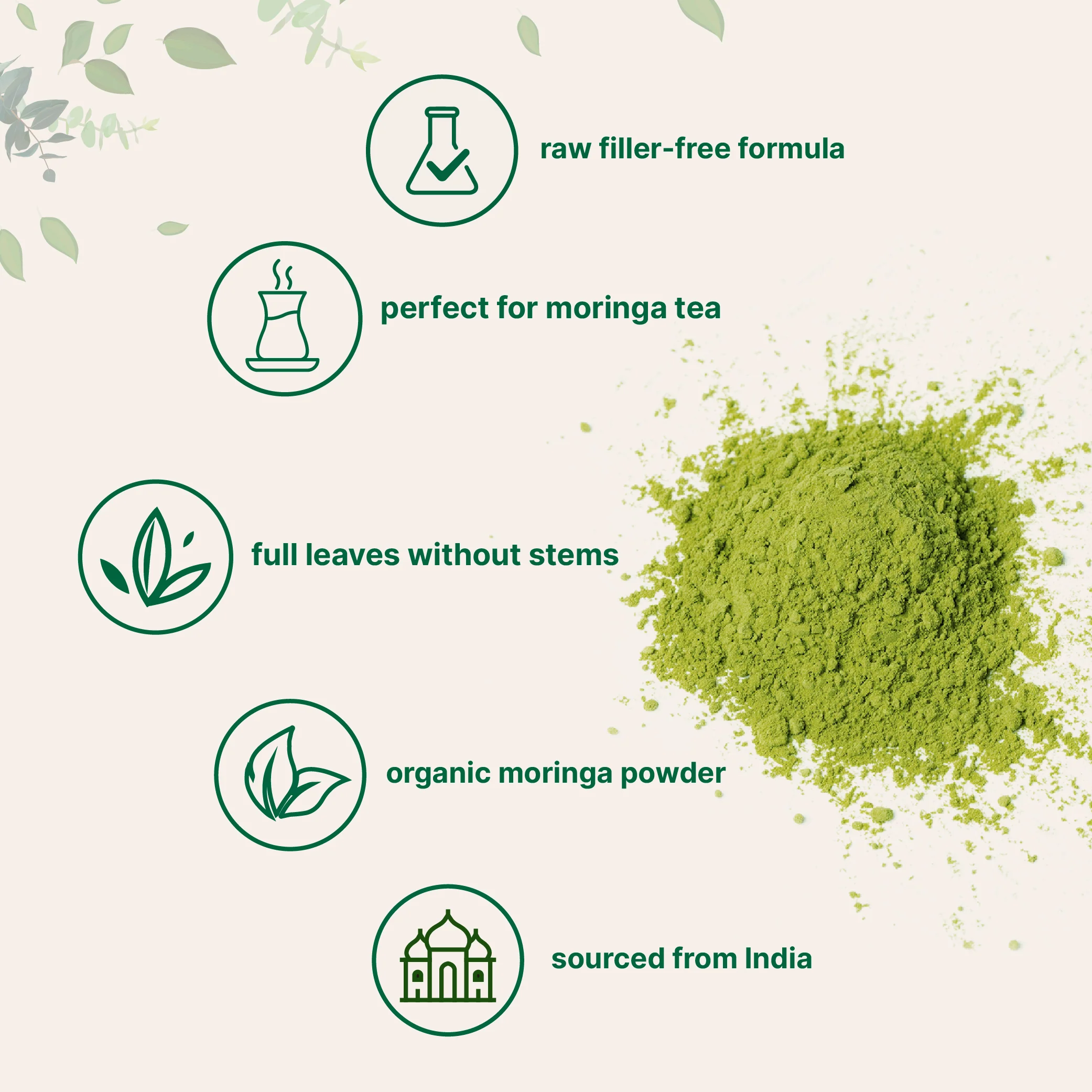 Micro Ingredients Organic Moringa Oleifera Leaf Powder, 1 Pound, Rich in Antioxidants & Immune Vitamins - Image 3