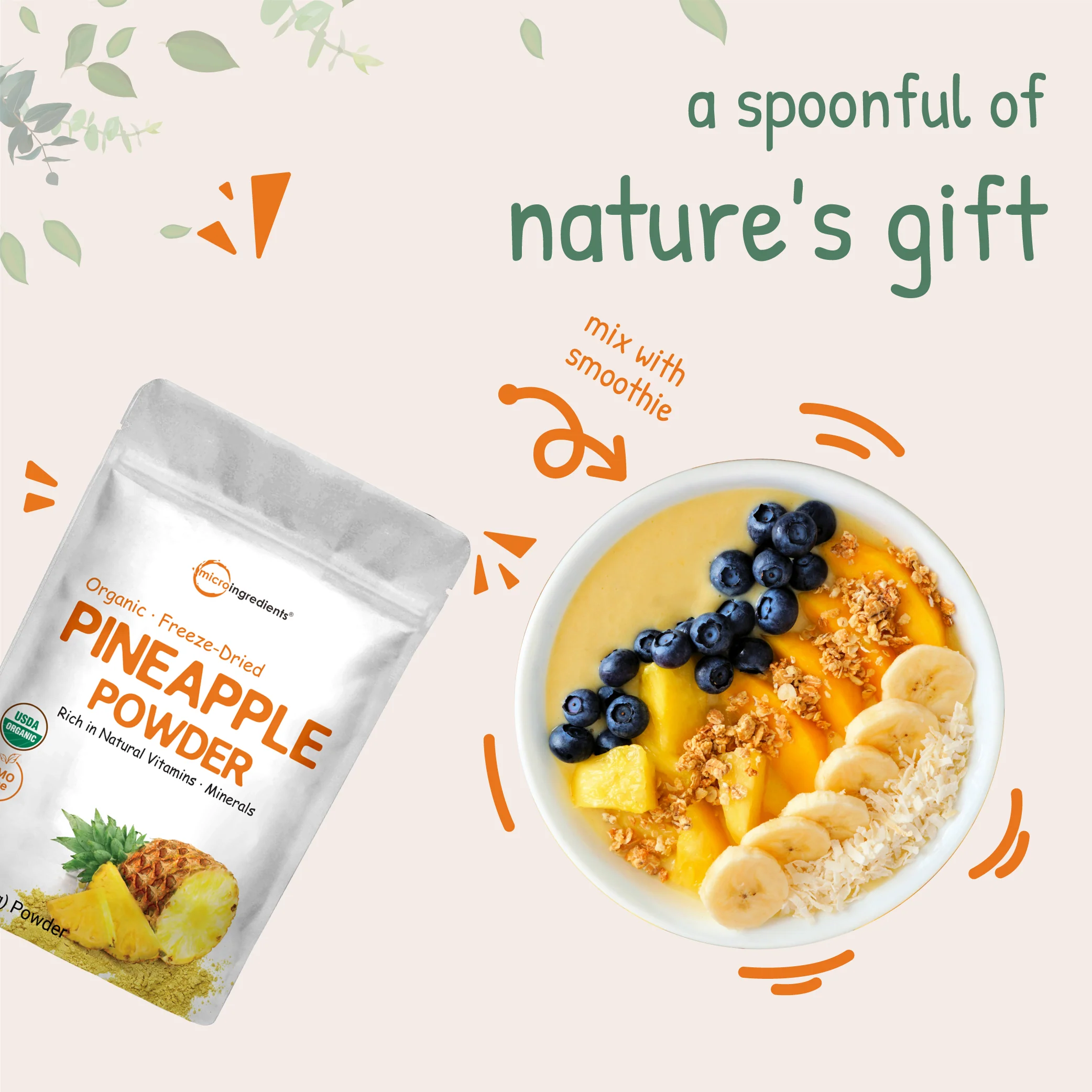 Micro Ingredients Organic Pineapple Powder-Rich in Vitamins - Image 5