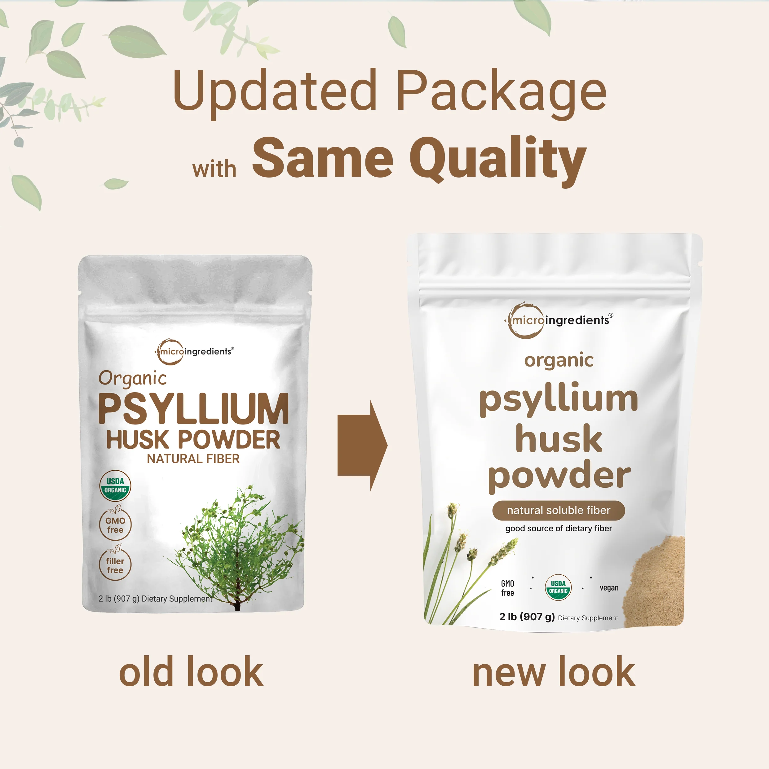 Organic Psyllium Husk Powder, 2 Pounds (32oz) - Unflavored - Image 3