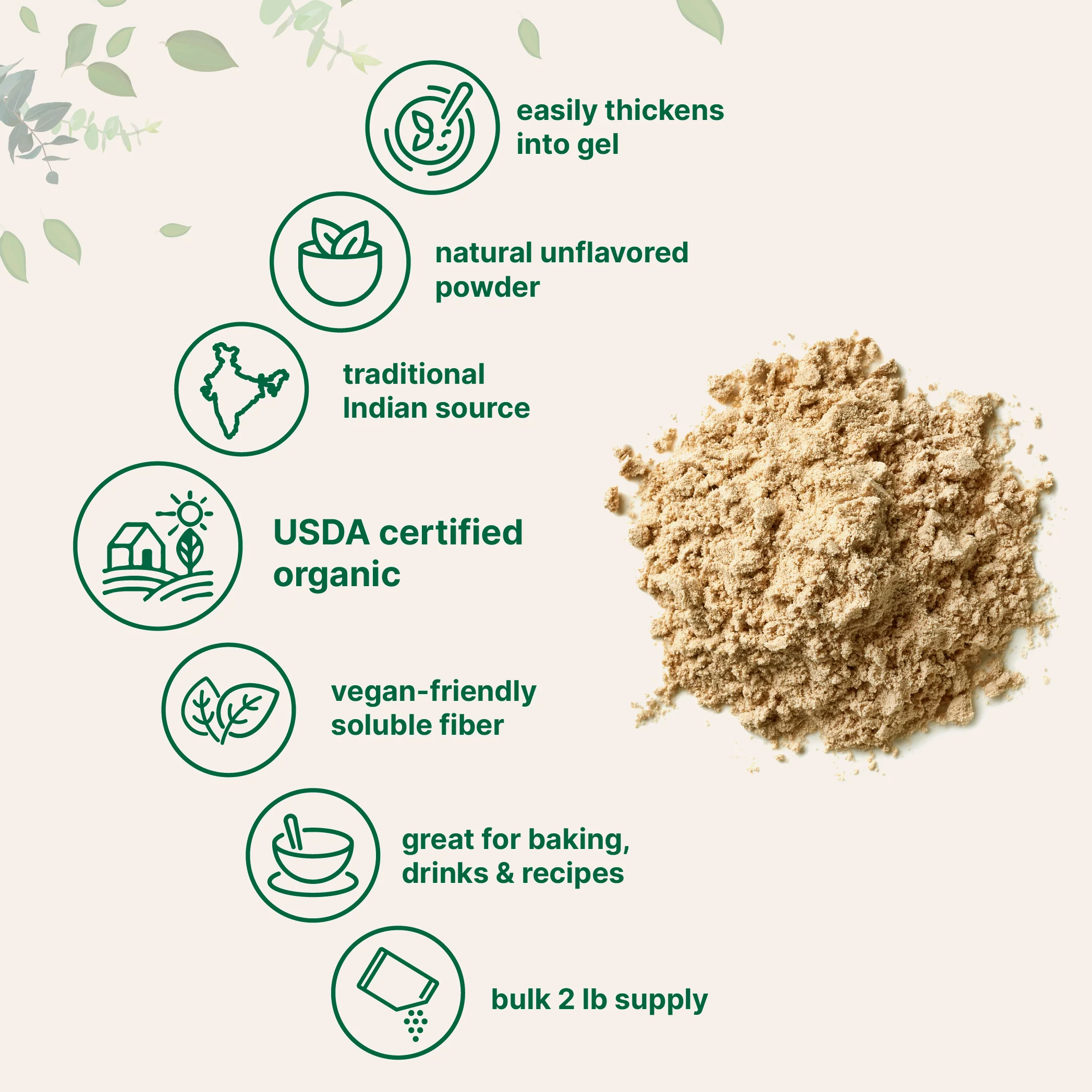 Organic Psyllium Husk Powder, 2 Pounds (32oz) - Unflavored - Image 4