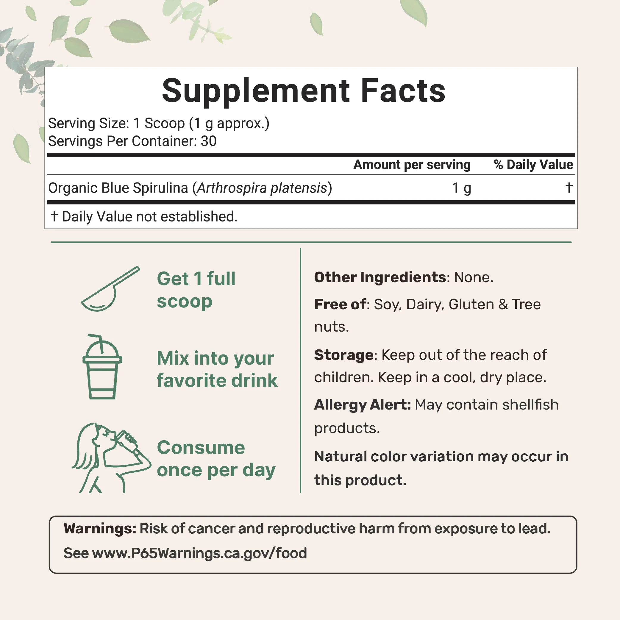Micro Ingredients Organic Blue Spirulina Powder (Phycocyanin Extract) - No Fishy Smell, 100% Vegan Protein from Blue-Green Algae - Image 4