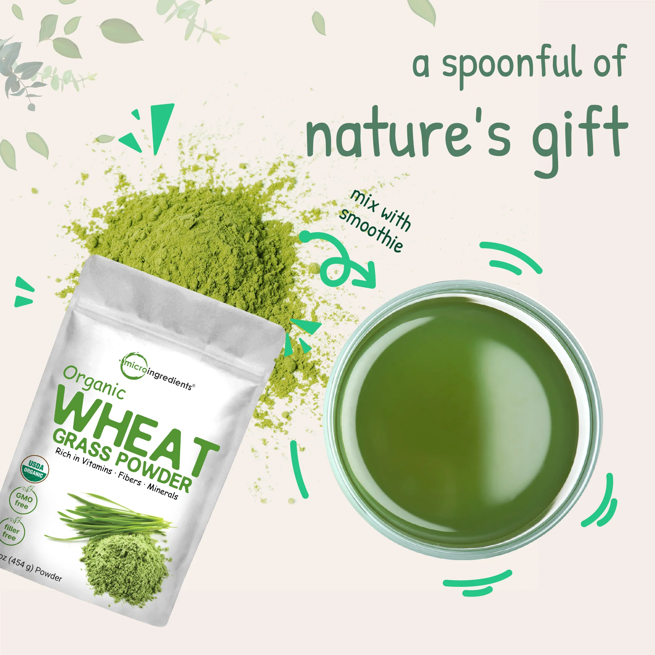 Micro Ingredients Organic Wheat Grass Powder - Image 5
